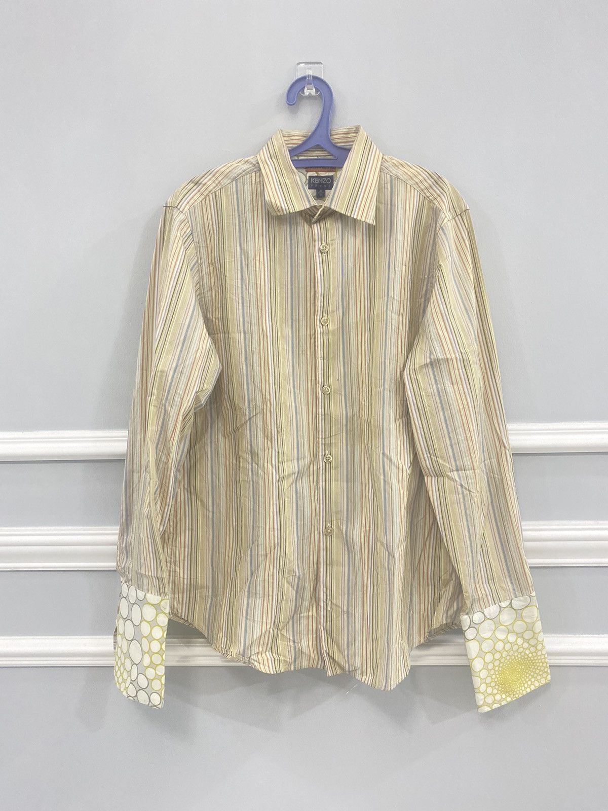 Kenzo VINTAGE KENZO HOMME STRIPE DOWN BUTTON UP SHIRT Size US M / EU 48-50 / 2 - 1 Thumbnail