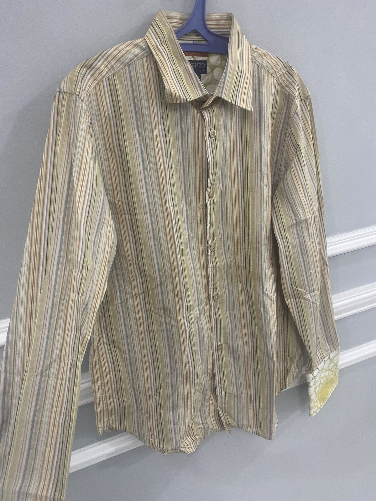 Kenzo VINTAGE KENZO HOMME STRIPE DOWN BUTTON UP SHIRT Size US M / EU 48-50 / 2 - 3 Thumbnail
