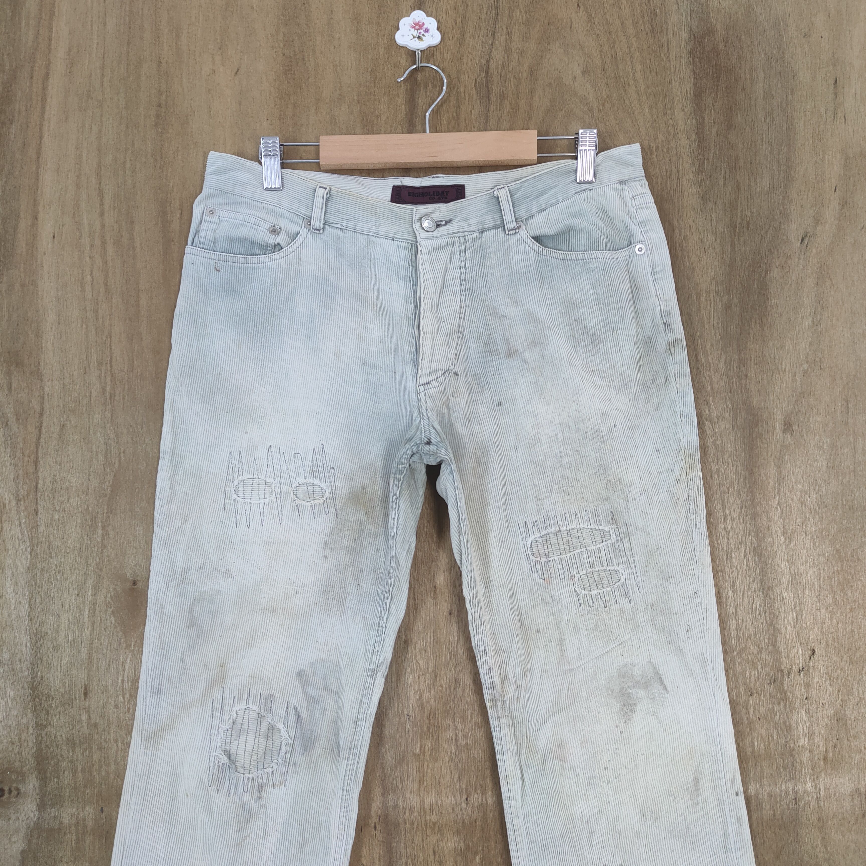 Japanese Brand × Seditionaries × Vintage TRASHED 💥 VINTAGE TMT BUTTON FLY BORO FADED RUSTY PANTS Size US 32 / EU 48 - 2 Thumbnail