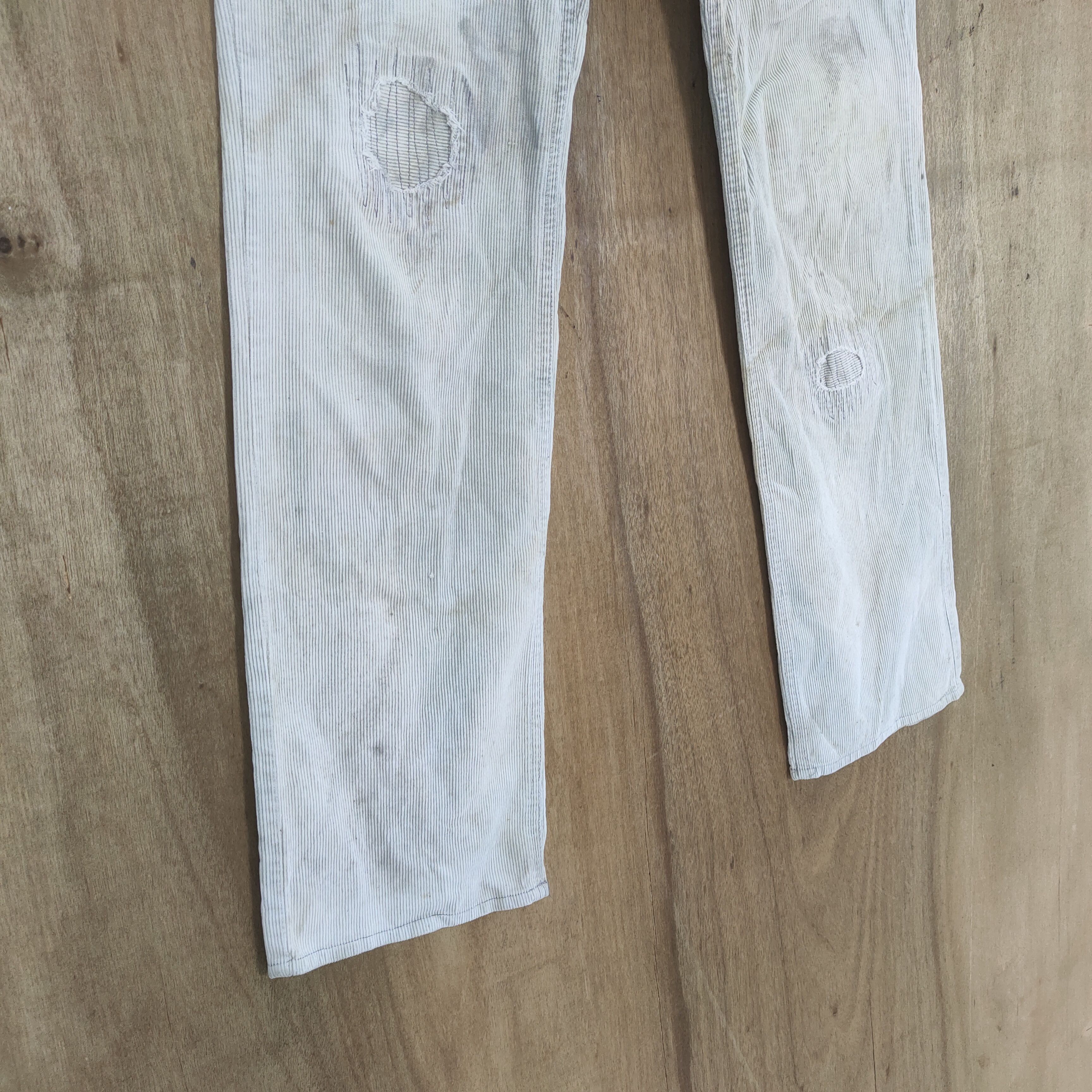 Japanese Brand × Seditionaries × Vintage TRASHED 💥 VINTAGE TMT BUTTON FLY BORO FADED RUSTY PANTS Size US 32 / EU 48 - 7 Thumbnail