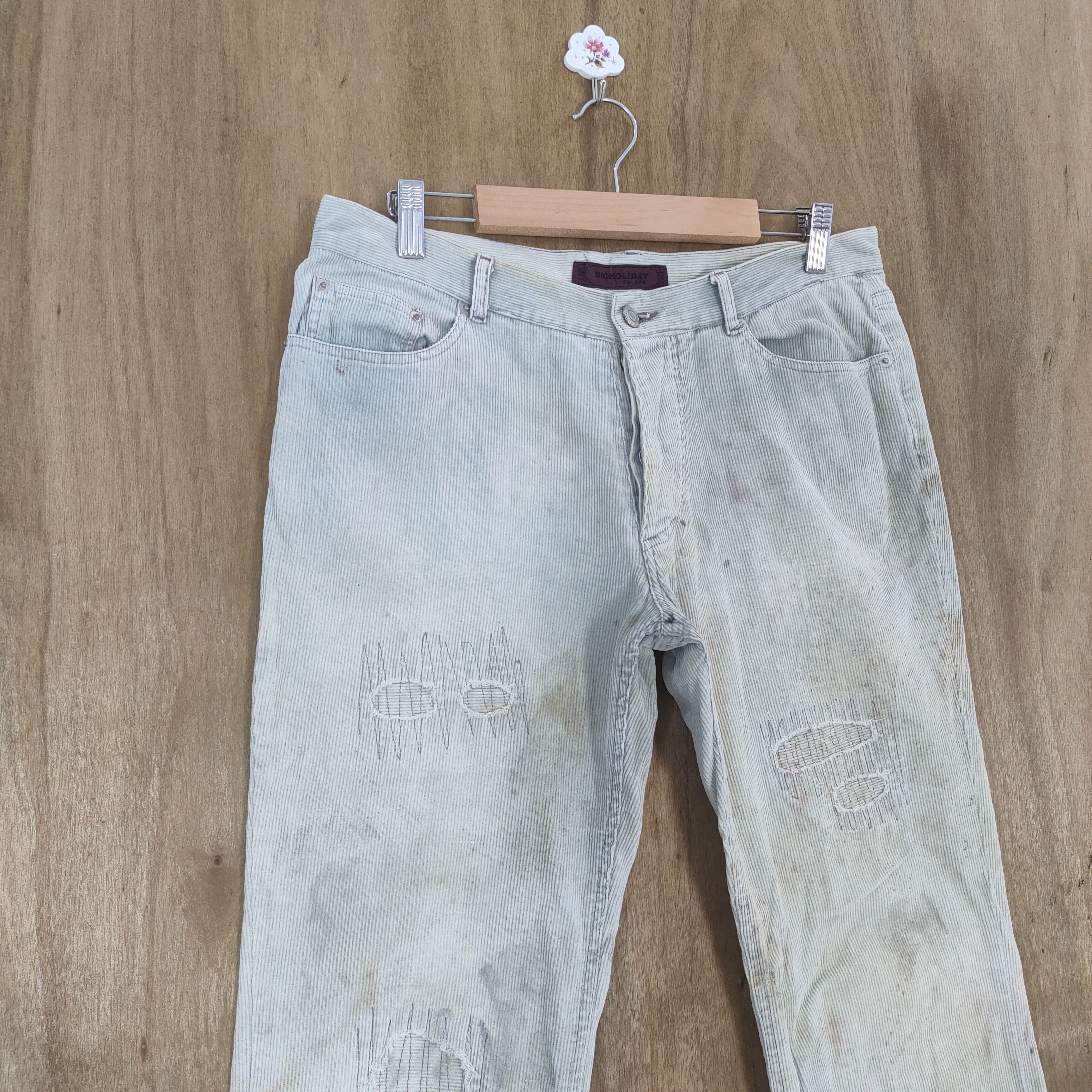 Japanese Brand × Seditionaries × Vintage TRASHED 💥 VINTAGE TMT BUTTON FLY BORO FADED RUSTY PANTS Size US 32 / EU 48 - 4 Thumbnail