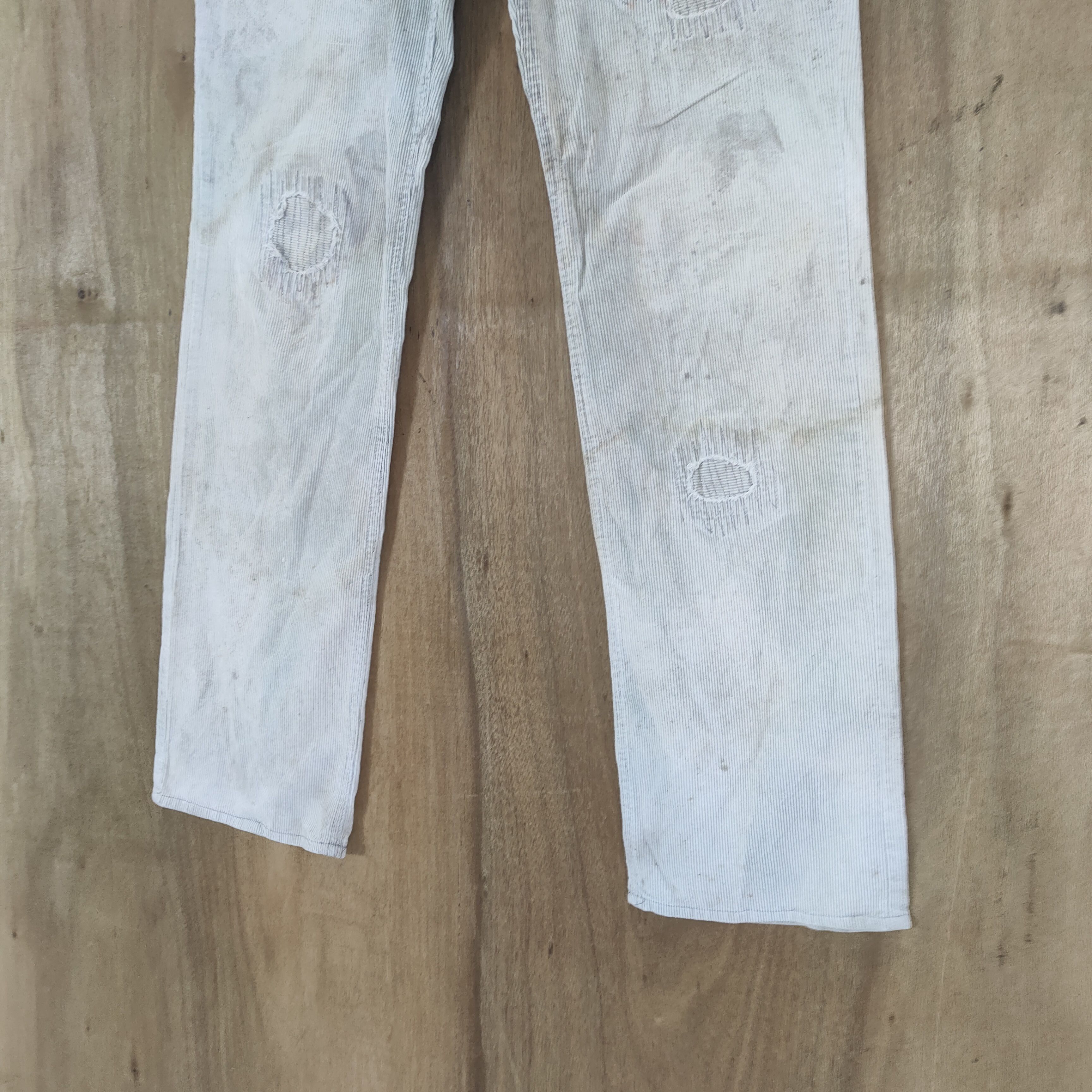Japanese Brand × Seditionaries × Vintage TRASHED 💥 VINTAGE TMT BUTTON FLY BORO FADED RUSTY PANTS Size US 32 / EU 48 - 3 Thumbnail