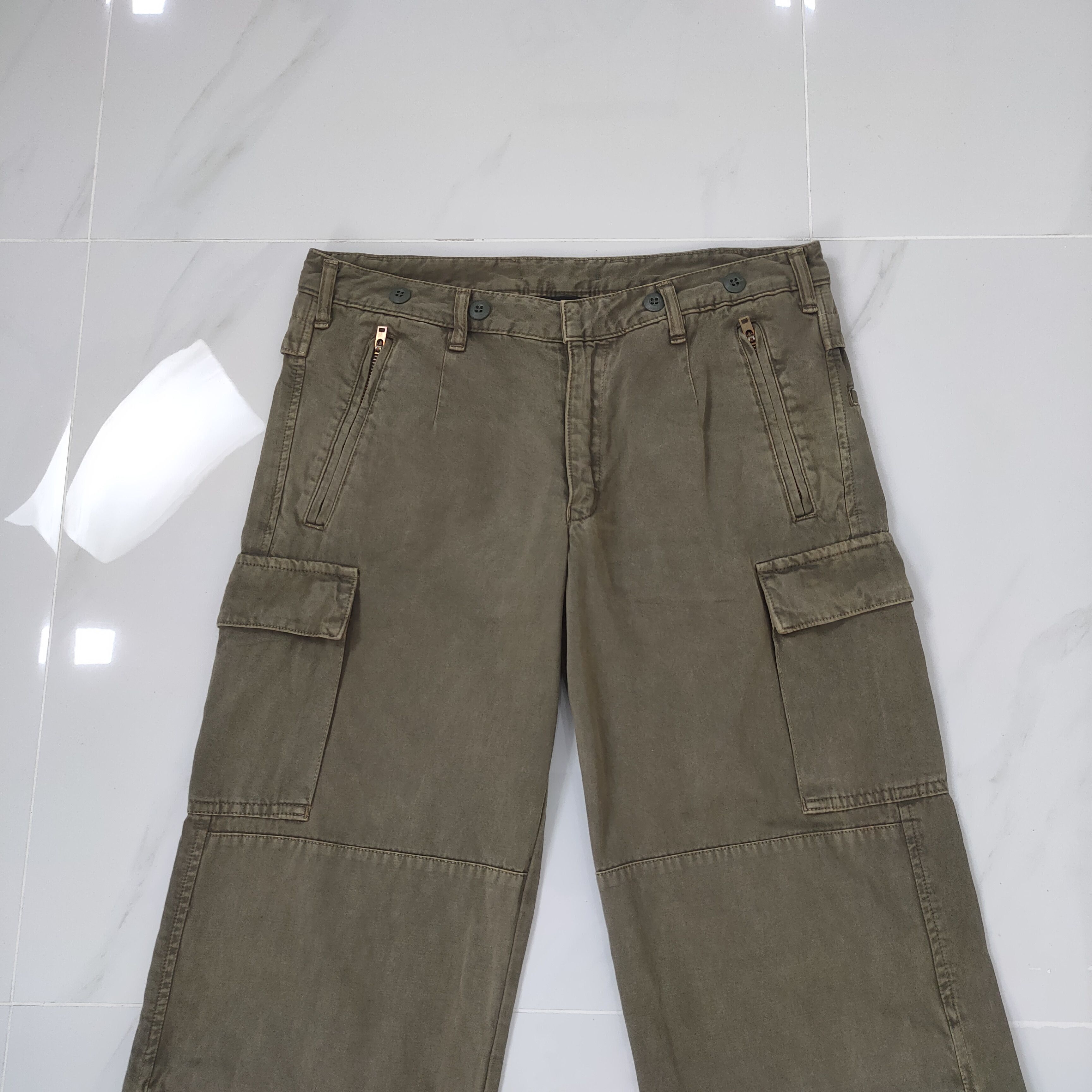 AKM VINTAGE AKM ZIPPER LEG OPENING CARGO PANTS Size US 33 - 2 Thumbnail