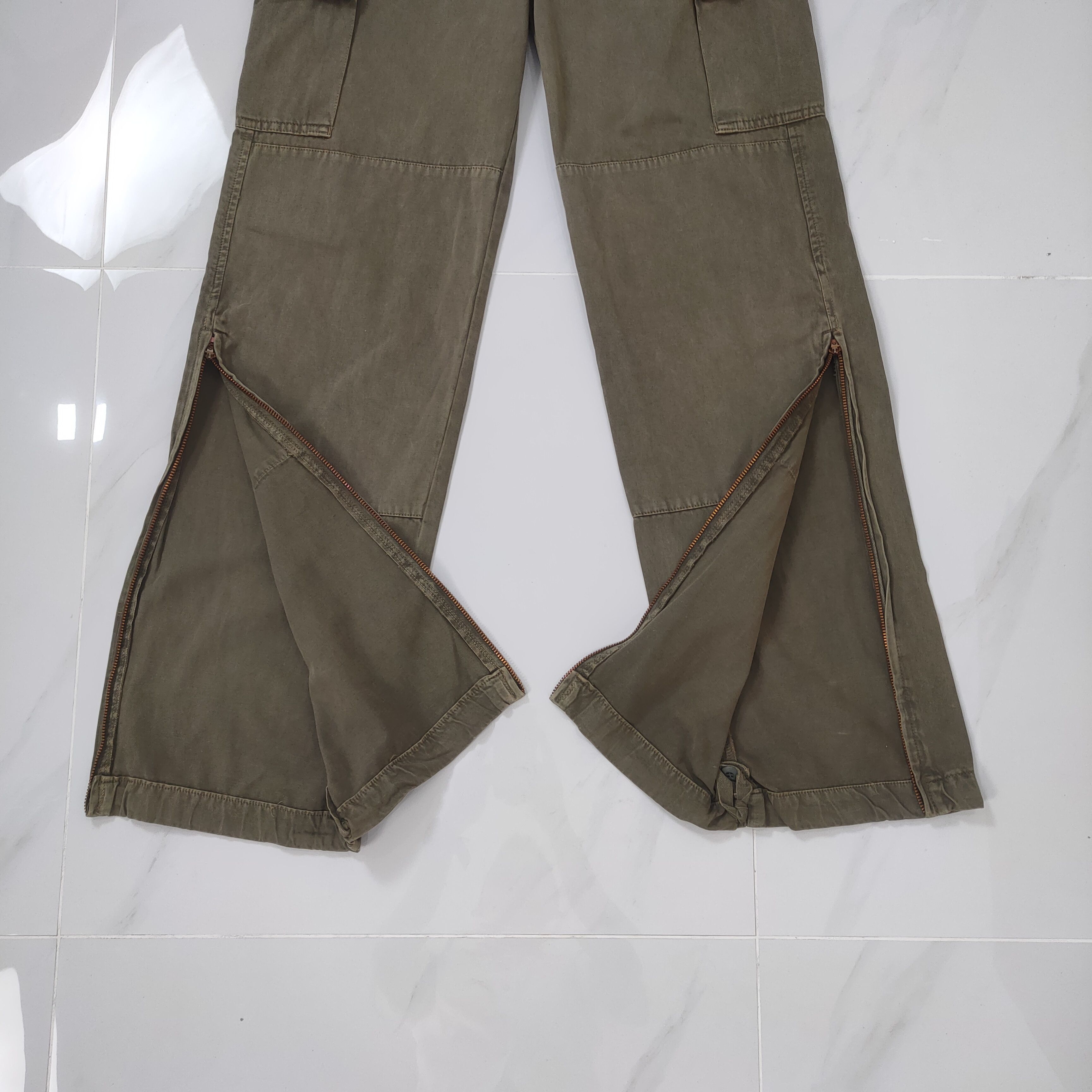 AKM VINTAGE AKM ZIPPER LEG OPENING CARGO PANTS Size US 33 - 3 Thumbnail