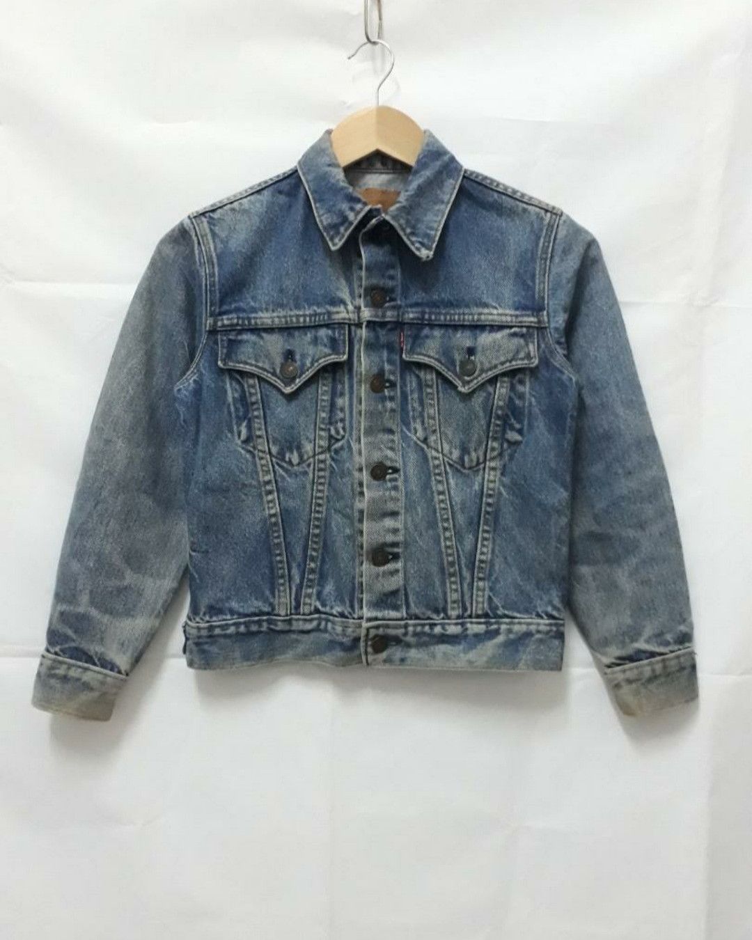 Levi's 💥Vintage levis distressed blue denim jacket Size US XXS / EU 40 - 1 Thumbnail