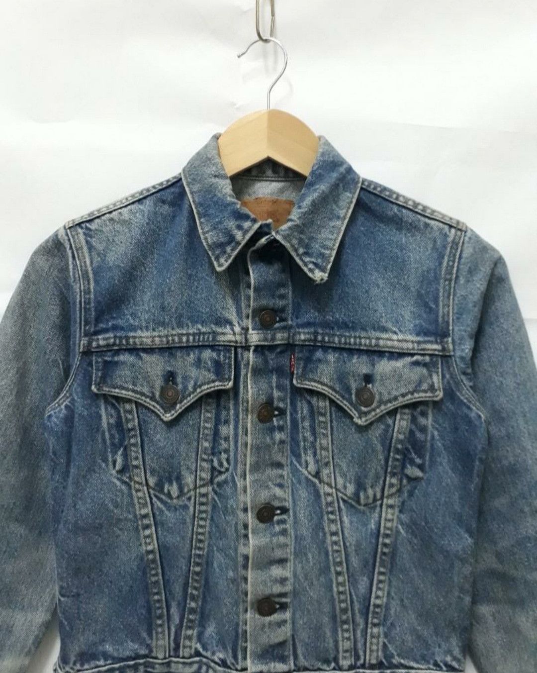 Levi's 💥Vintage levis distressed blue denim jacket Size US XXS / EU 40 - 3 Thumbnail
