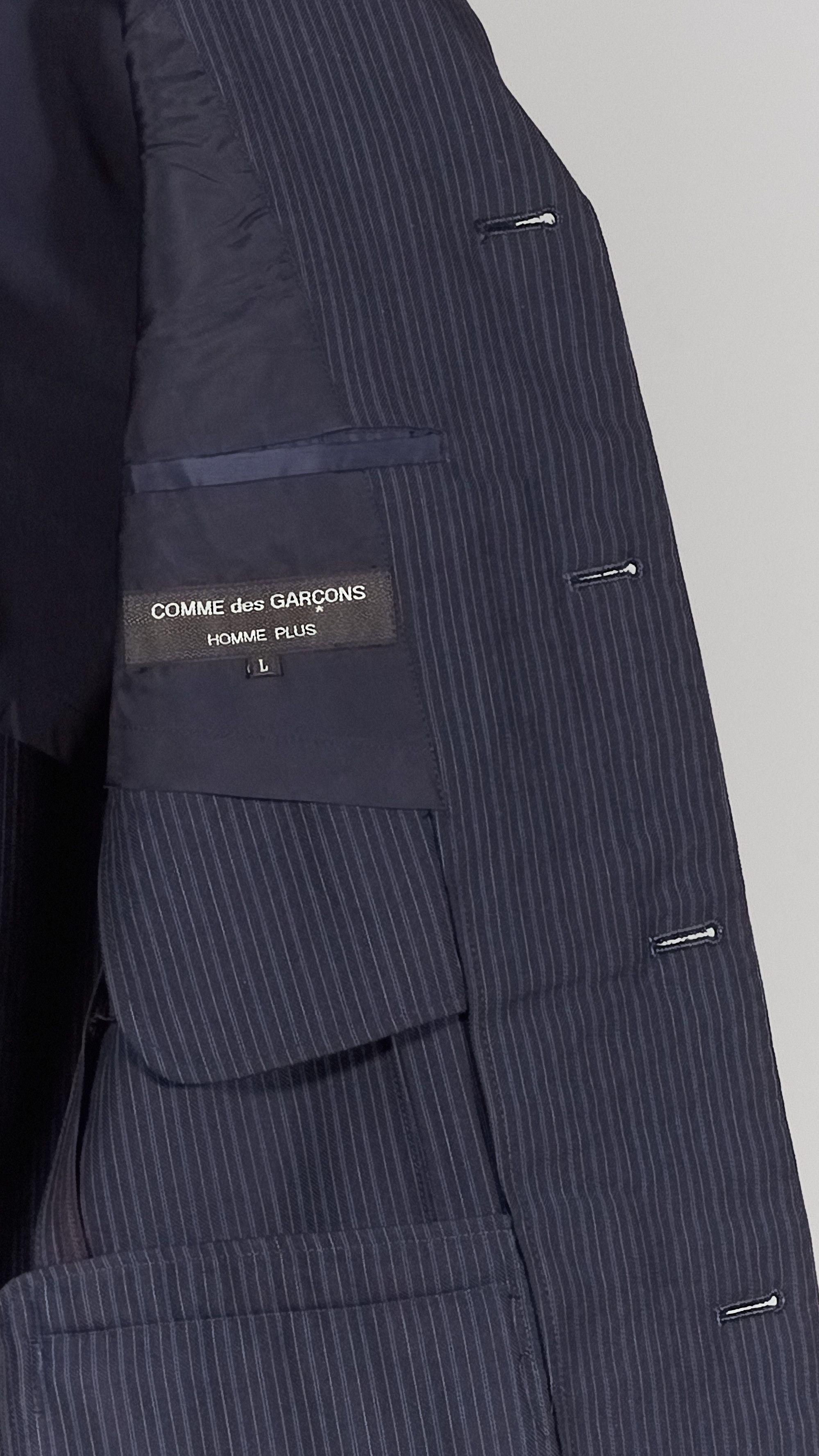 Comme des Garcons Homme Plus AD 1996 Striped Blazer w/ Contrast Detail Size 52R - 7 Thumbnail