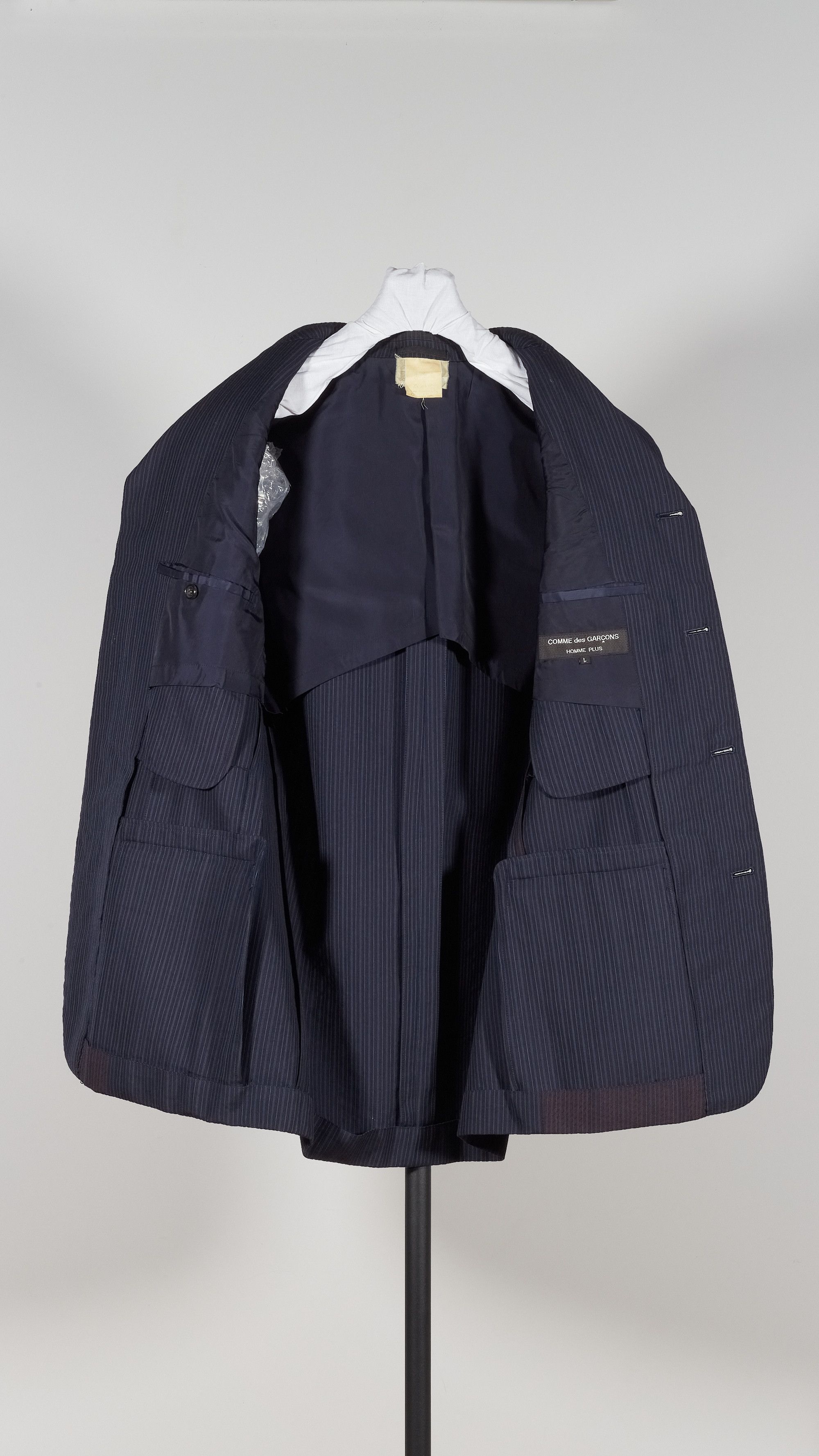 Comme des Garcons Homme Plus AD 1996 Striped Blazer w/ Contrast Detail Size 52R - 8 Thumbnail