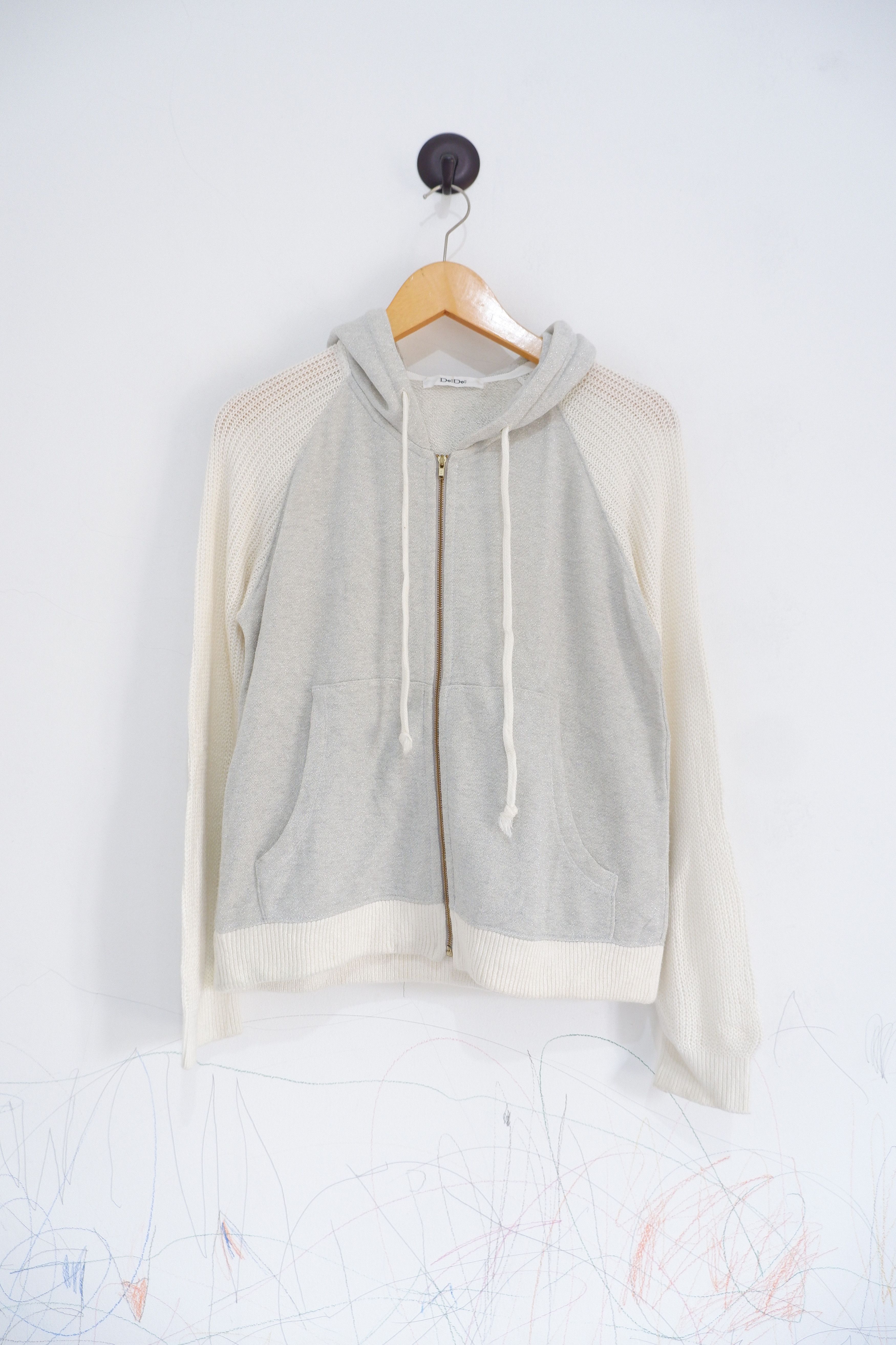 Beauty Beast Vintage Dou Dou Japan Brand Hybrid Knit Gold Lurex Hoodie Size US M / EU 48-50 / 2 - 7 Thumbnail