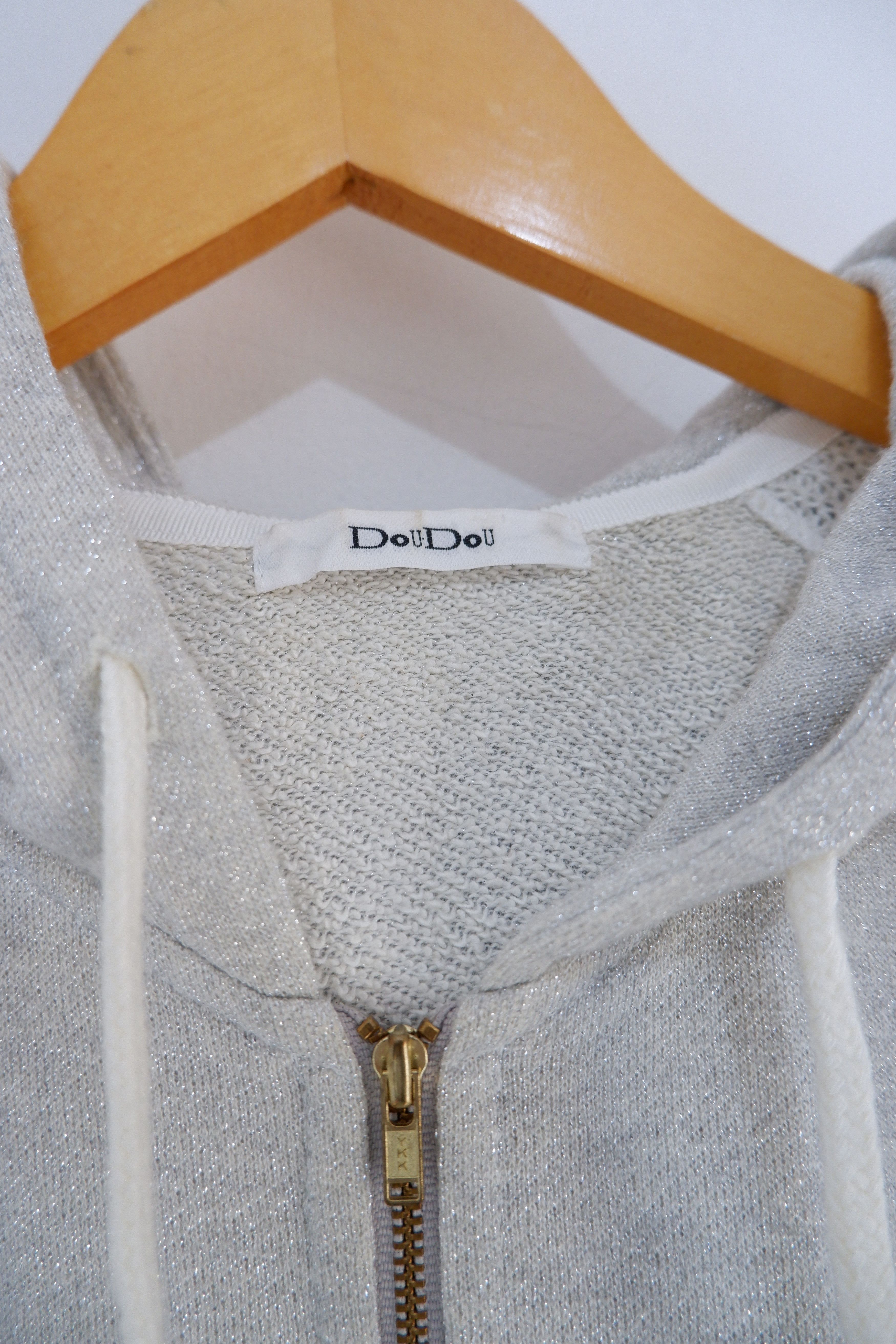 Beauty Beast Vintage Dou Dou Japan Brand Hybrid Knit Gold Lurex Hoodie Size US M / EU 48-50 / 2 - 5 Thumbnail
