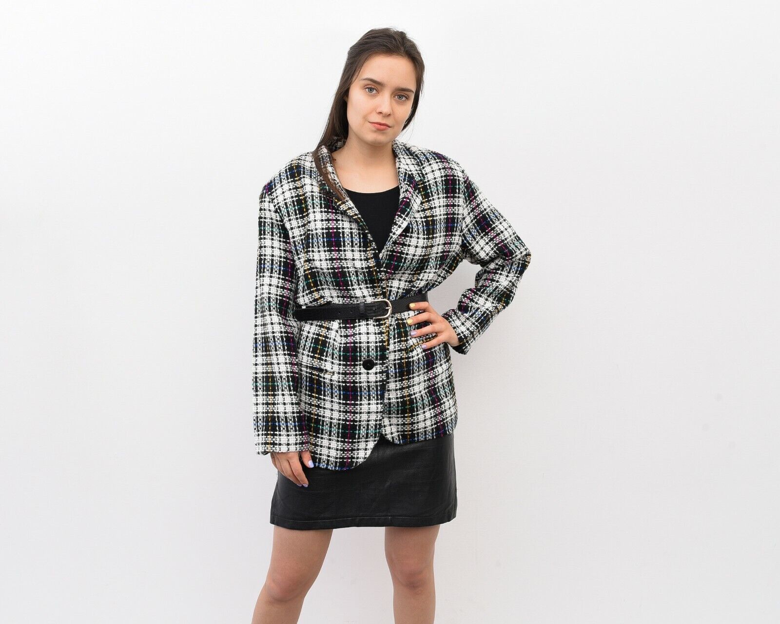 Other × Vintage 90's Womens Check Tartan Plaid Sport Jacket Blazer Colourful Size L / US 10 / IT 46 - 6 Thumbnail
