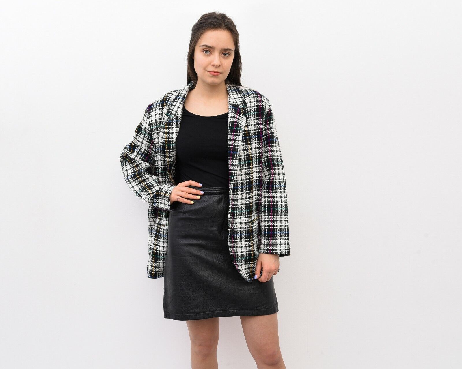 Other × Vintage 90's Womens Check Tartan Plaid Sport Jacket Blazer Colourful Size L / US 10 / IT 46 - 2 Thumbnail