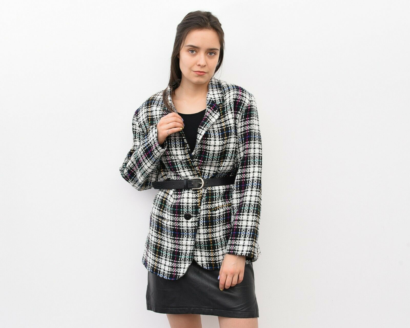 Other × Vintage 90's Womens Check Tartan Plaid Sport Jacket Blazer Colourful Size L / US 10 / IT 46 - 7 Thumbnail