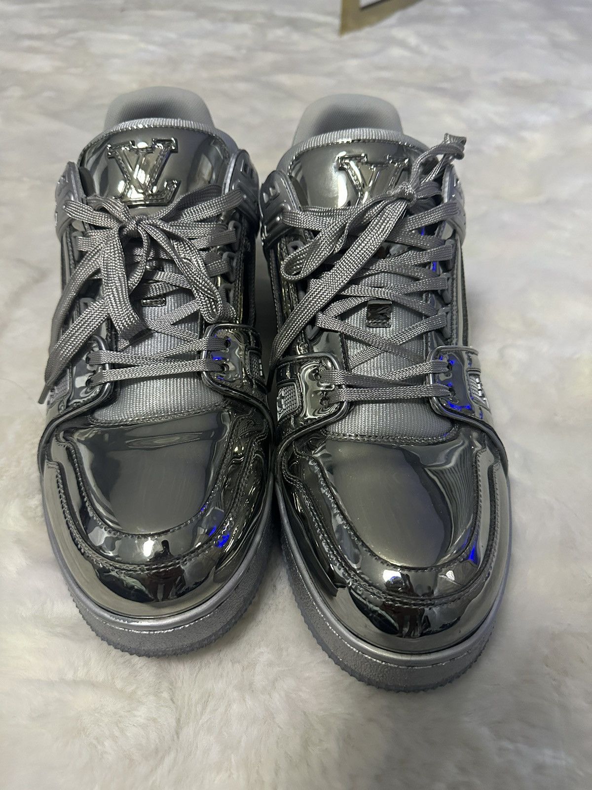 Louis Vuitton silver trainers