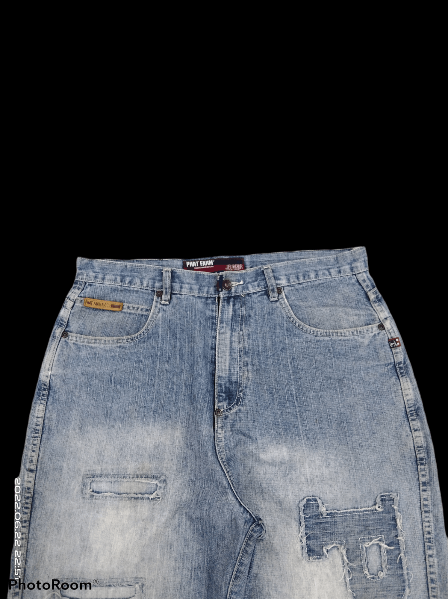 Japanese Brand BAGGY🔥SICK PHAT PACTHWORK DENIM PANTS Size US 33 - 3 Thumbnail