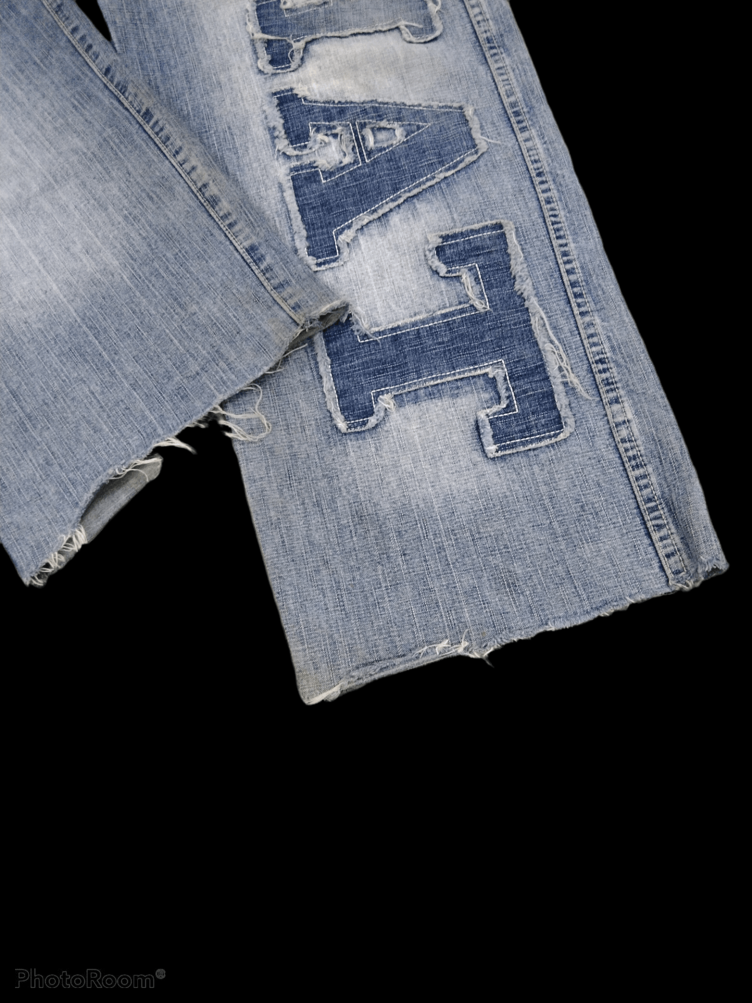 Japanese Brand BAGGY🔥SICK PHAT PACTHWORK DENIM PANTS Size US 33 - 7 Thumbnail