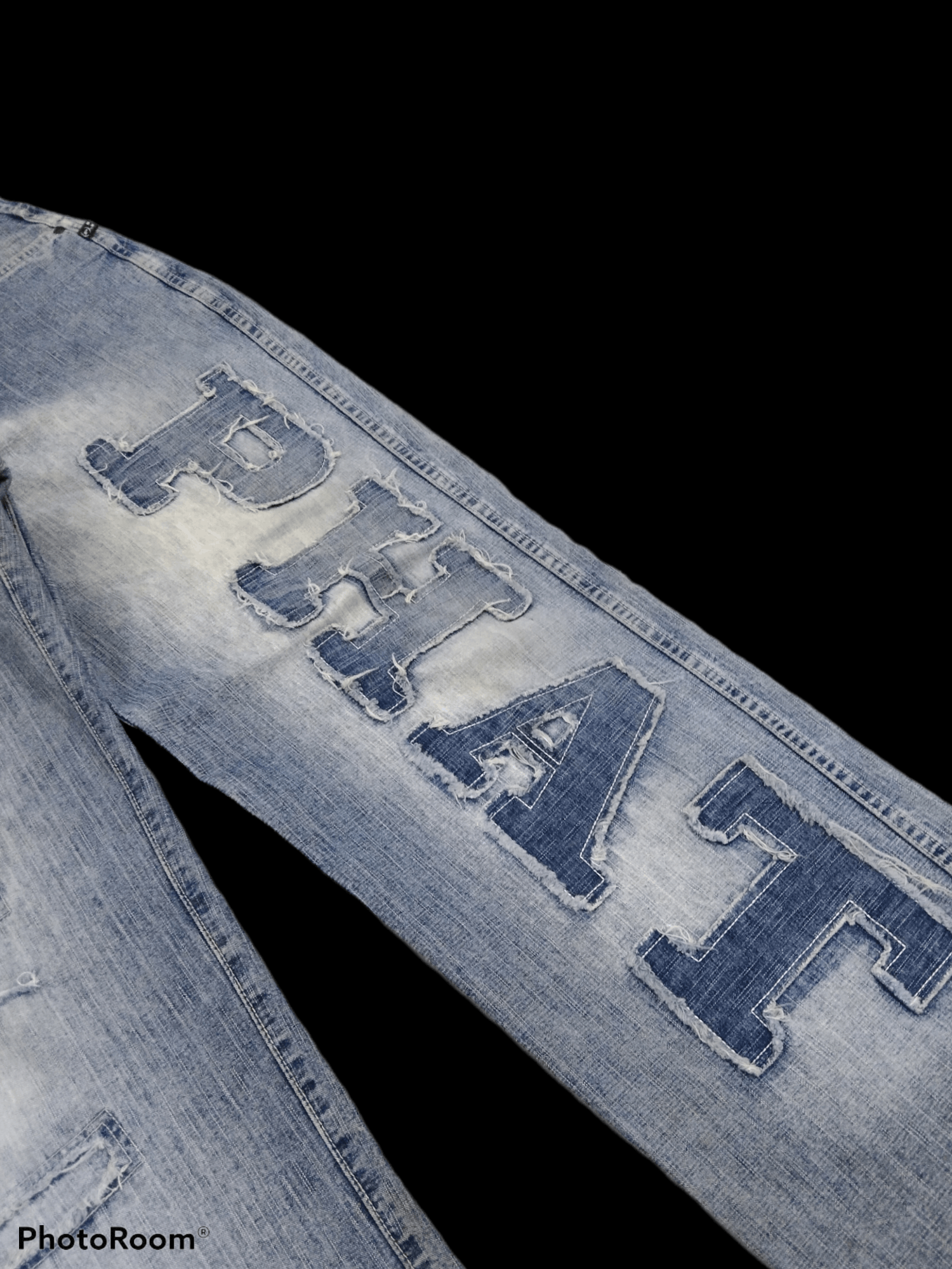 Japanese Brand BAGGY🔥SICK PHAT PACTHWORK DENIM PANTS Size US 33 - 5 Thumbnail
