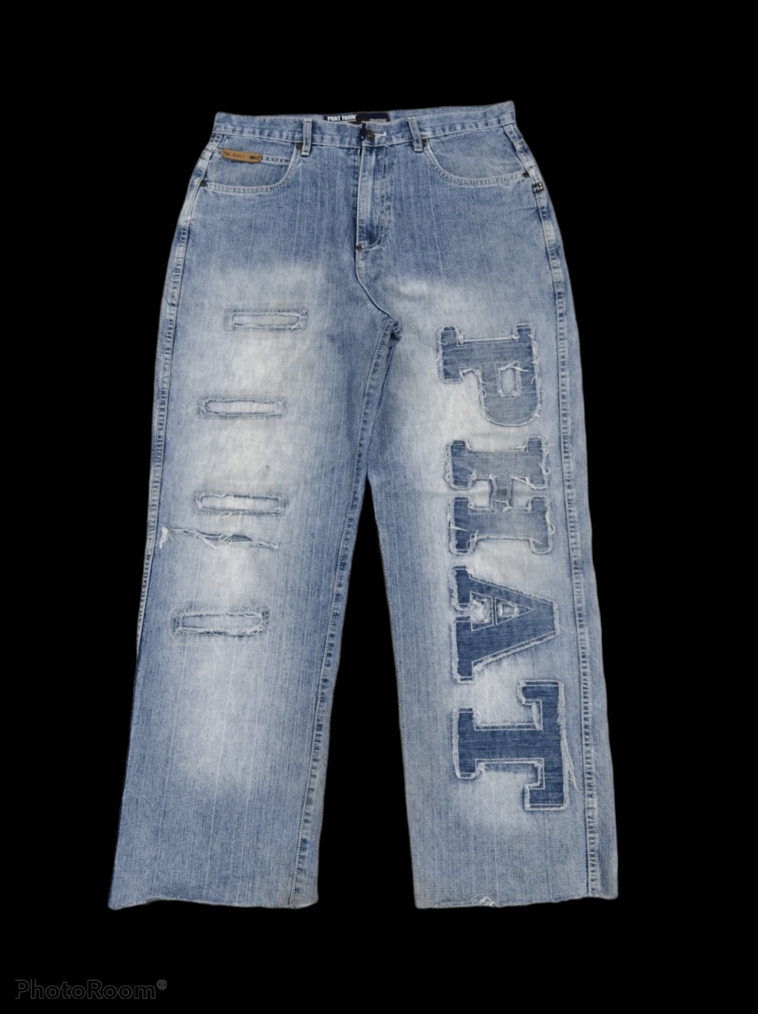 Japanese Brand BAGGY🔥SICK PHAT PACTHWORK DENIM PANTS Size US 33 - 1 Thumbnail