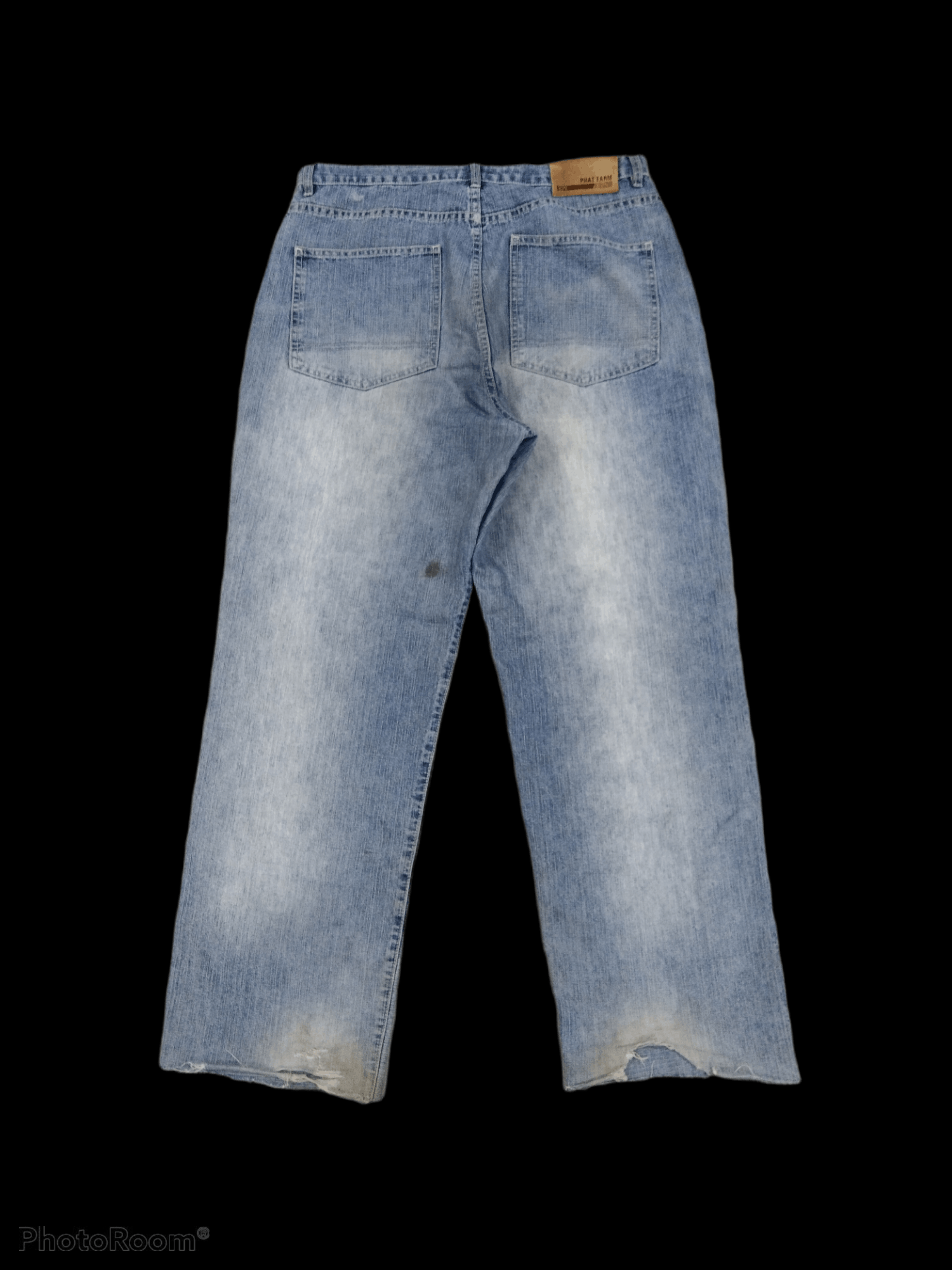 Japanese Brand BAGGY🔥SICK PHAT PACTHWORK DENIM PANTS Size US 33 - 2 Thumbnail