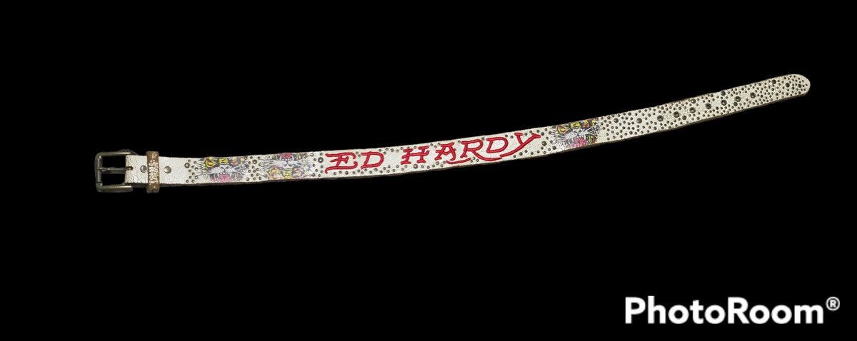 Christian Audigier × Ed Hardy × Leather Archieve! AOP Ed Hardy Tiger Studded Anarchy Leather Belt Size ONE SIZE - 3 Thumbnail