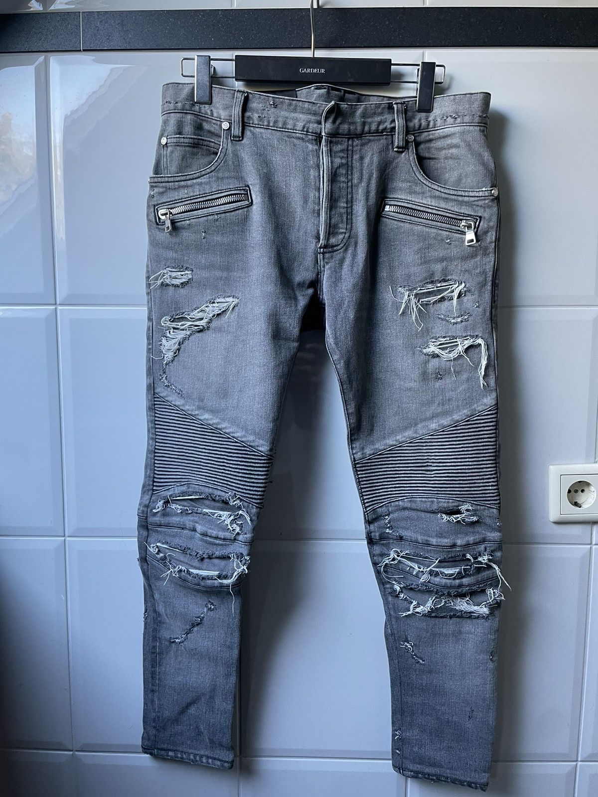 Balmain biker jeans grey - Main Image
