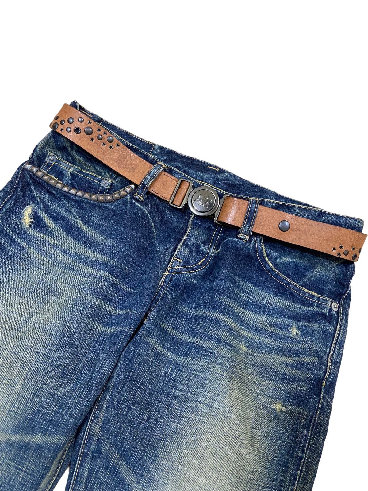 1990s Giorgio Armani Jeans 🇮🇹 Logo Buckle Leather Belt