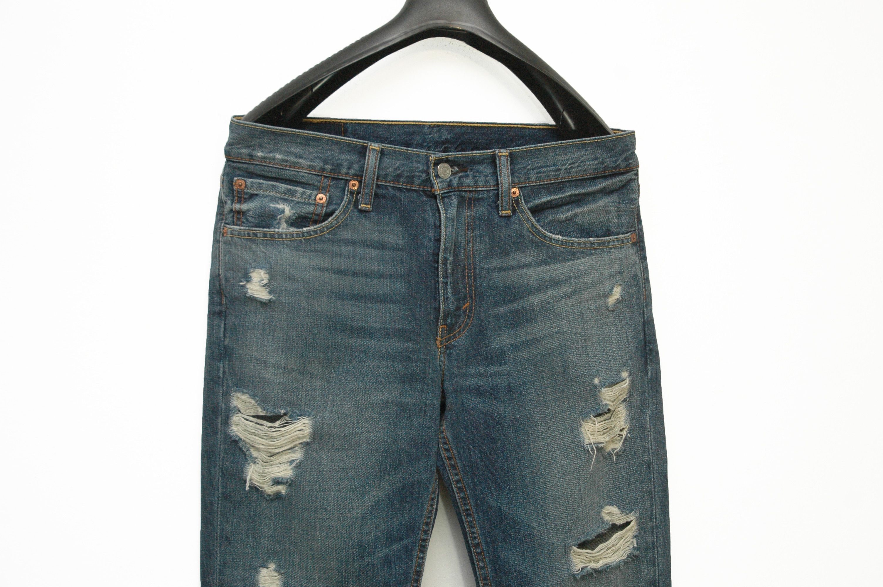 Levi's Levis Distressed Denim Jeans Made in Mexico W32 L34 Size US 32 / EU 48 - 2 Thumbnail
