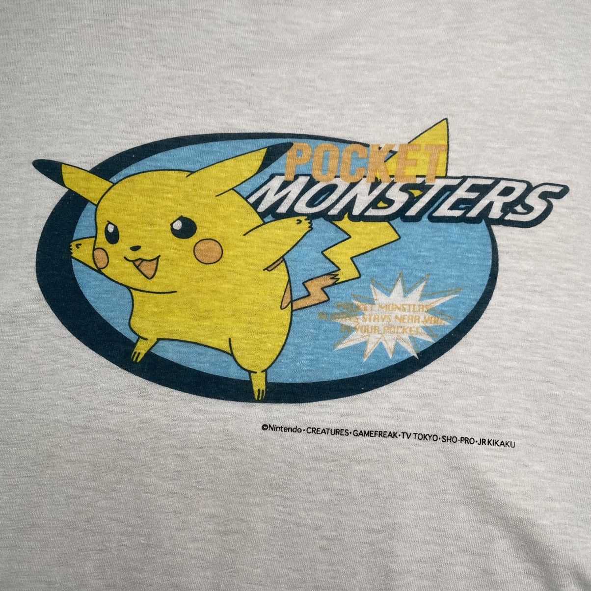 Nintendo VINTAGE RARE POKEMON PIKACHU POCKET MONSTER ANIME T-SHIRT Size US L / EU 52-54 / 3 - 5 Thumbnail