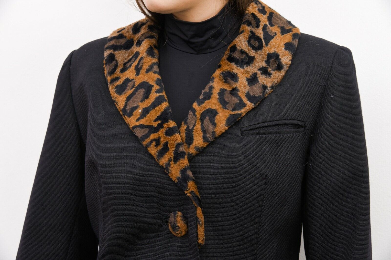 Other × Vintage Women's 90's Y2K Blazer Jacket Faux Fur Collar Animal Print Size M / US 6-8 / IT 42-44 - 5 Thumbnail