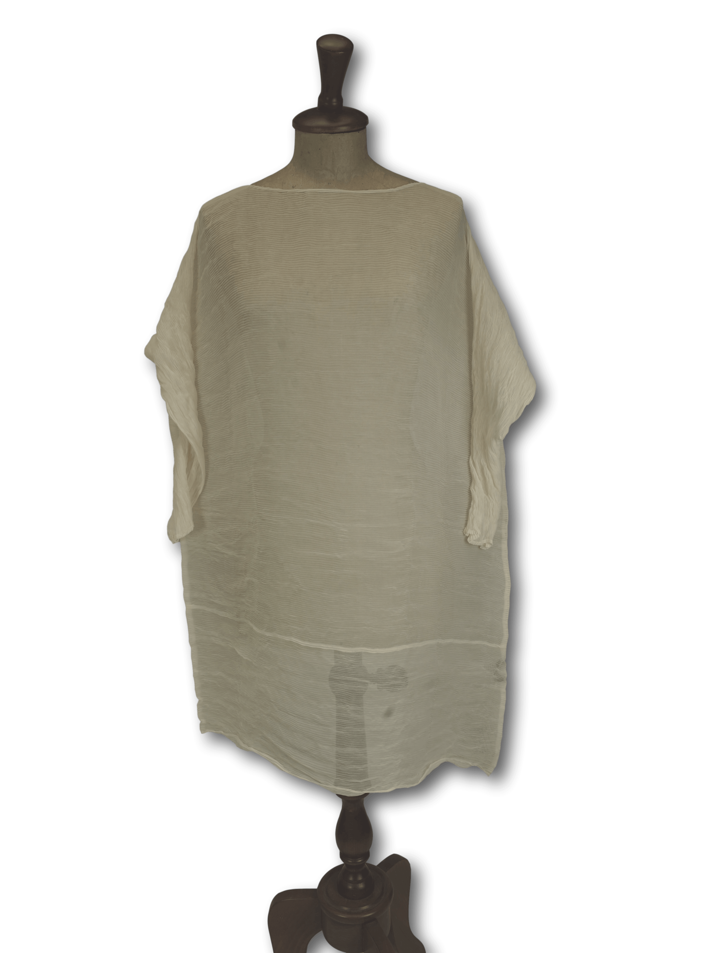 image of Issey Miyake Btwt! +575$ Chiffon Twis Tunic Size 2 in White, Women's