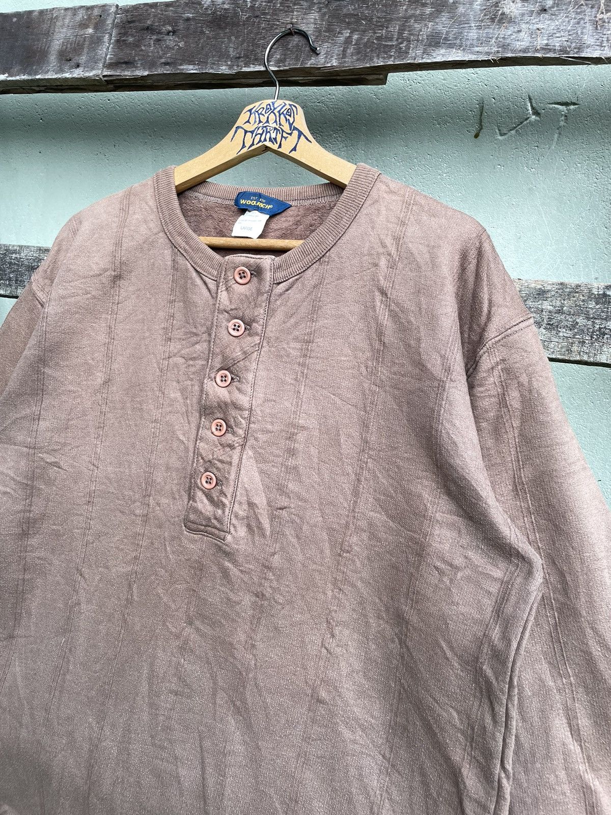 Vintage × Woolrich Woolen Mills Woolrich Half Button Long Sleeve Size US L / EU 52-54 / 3 - 2 Thumbnail