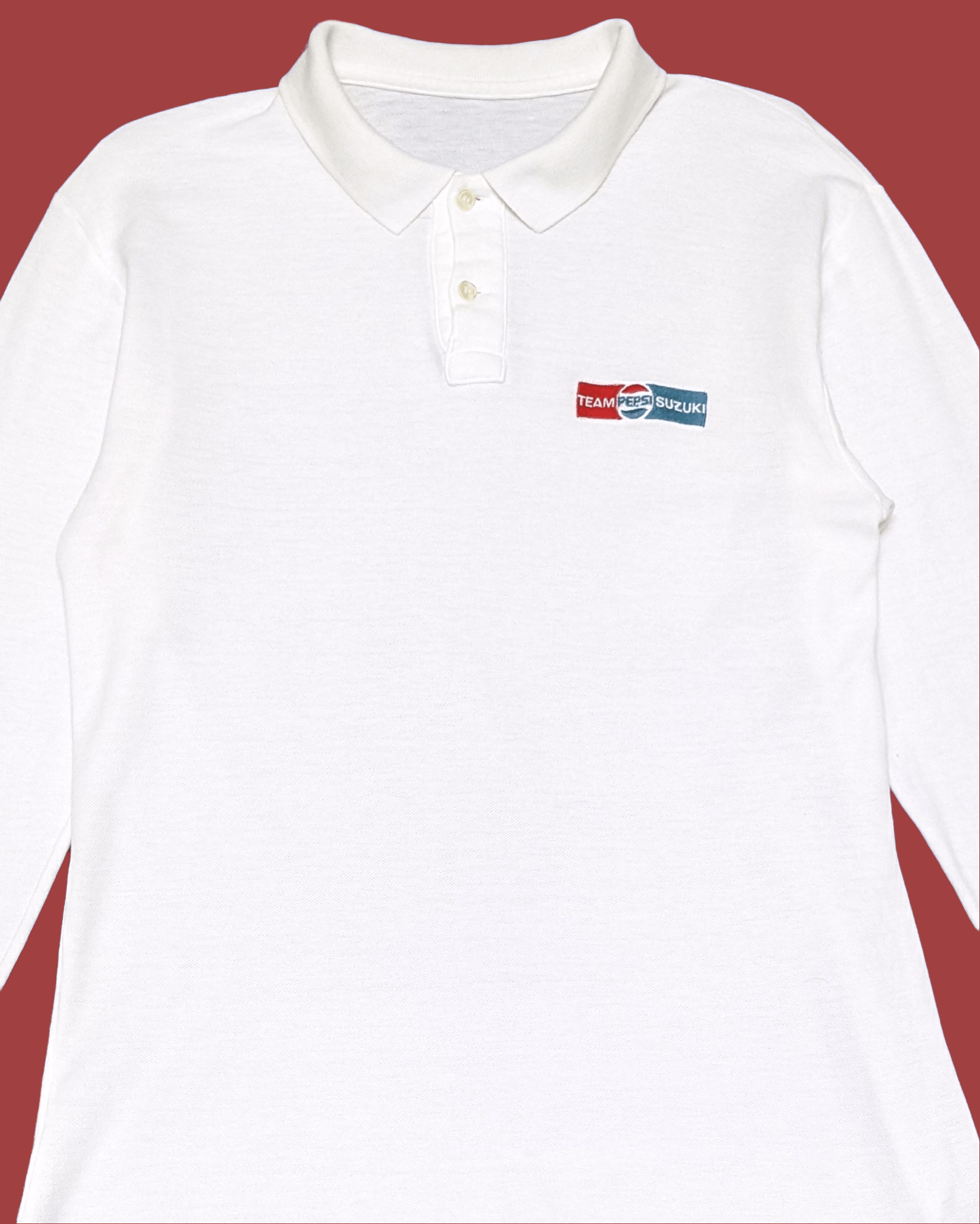 Japanese Brand × Vintage Vintage 80s Motogp Team Pepsi Suzuki Longsleeve Polo T shirt Size US M / EU 48-50 / 2 - 4 Thumbnail