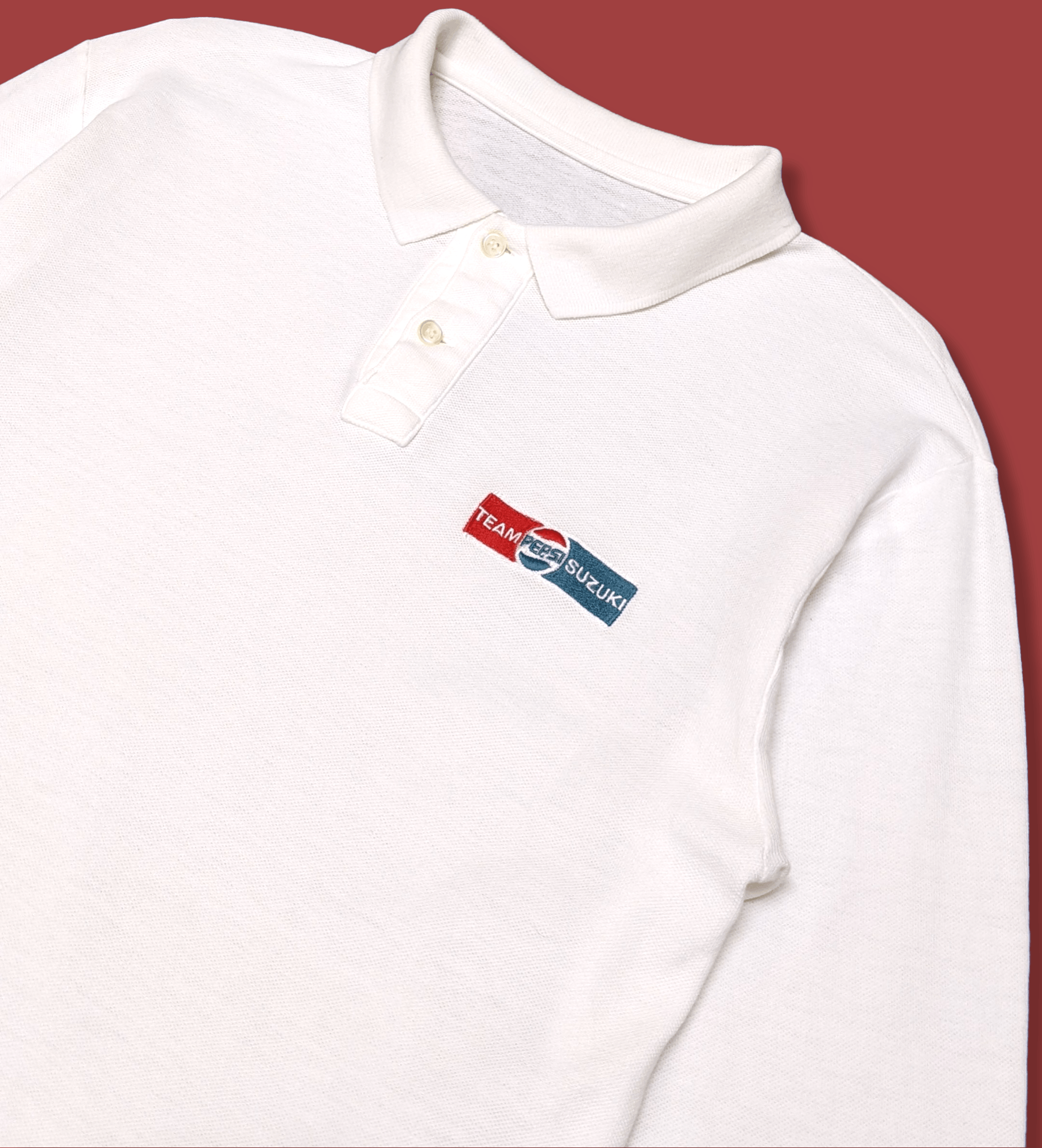 Japanese Brand × Vintage Vintage 80s Motogp Team Pepsi Suzuki Longsleeve Polo T shirt Size US M / EU 48-50 / 2 - 3 Thumbnail