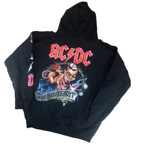 Streetwear AC/DC black Zip-Up hoodie | Grailed