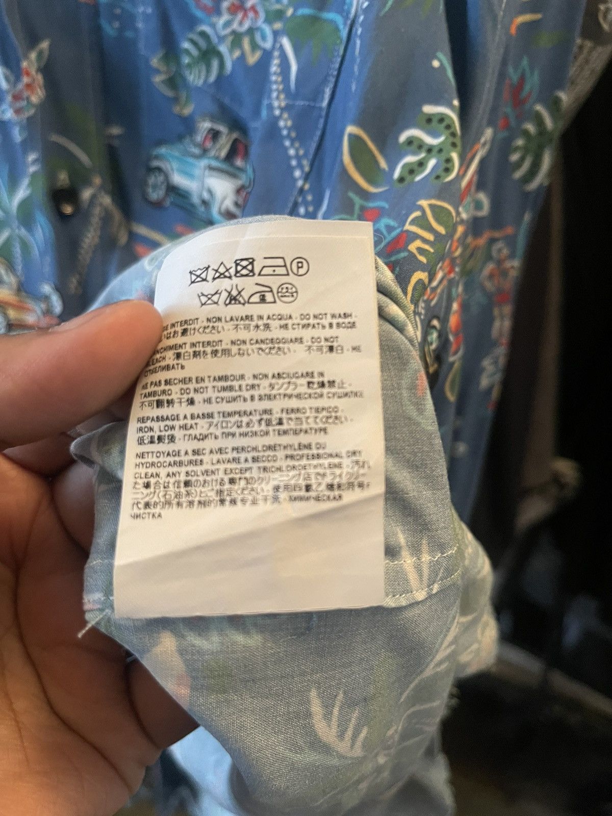 Hedi Slimane × Saint Laurent Paris Saint Laurent Paris Long Sleeve Blue Car Print Hawaiian 41 Size US L / EU 52-54 / 3 - 5 Thumbnail