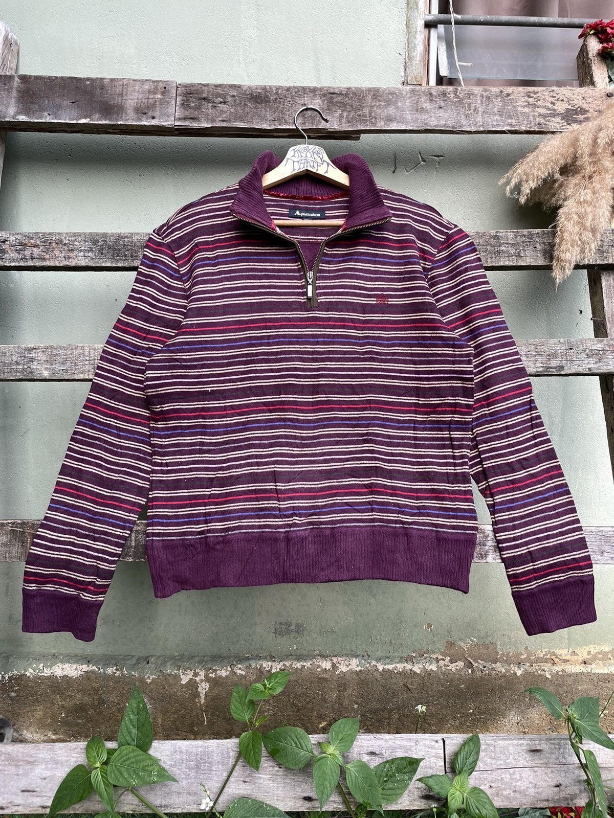 Aquascutum × Designer × Vintage Vintage Aquascutum Half Zipper Embroidery Logo Sweetshirts Size US M / EU 48-50 / 2 - 1 Thumbnail