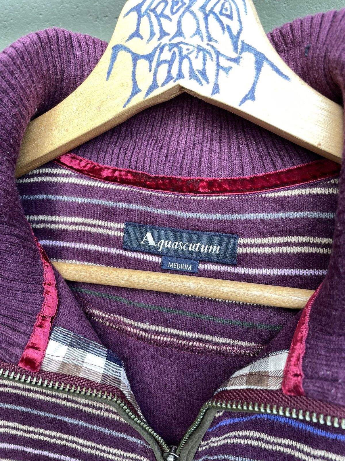 Aquascutum × Designer × Vintage Vintage Aquascutum Half Zipper Embroidery Logo Sweetshirts Size US M / EU 48-50 / 2 - 4 Thumbnail
