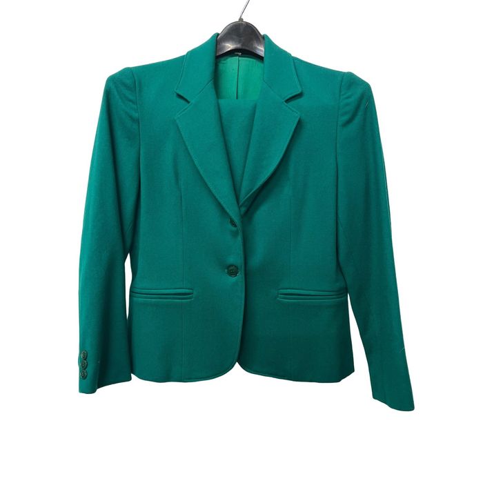 Suit Vintage Andre Barreau New York Green Suit Two-piece Set Skir | Grailed