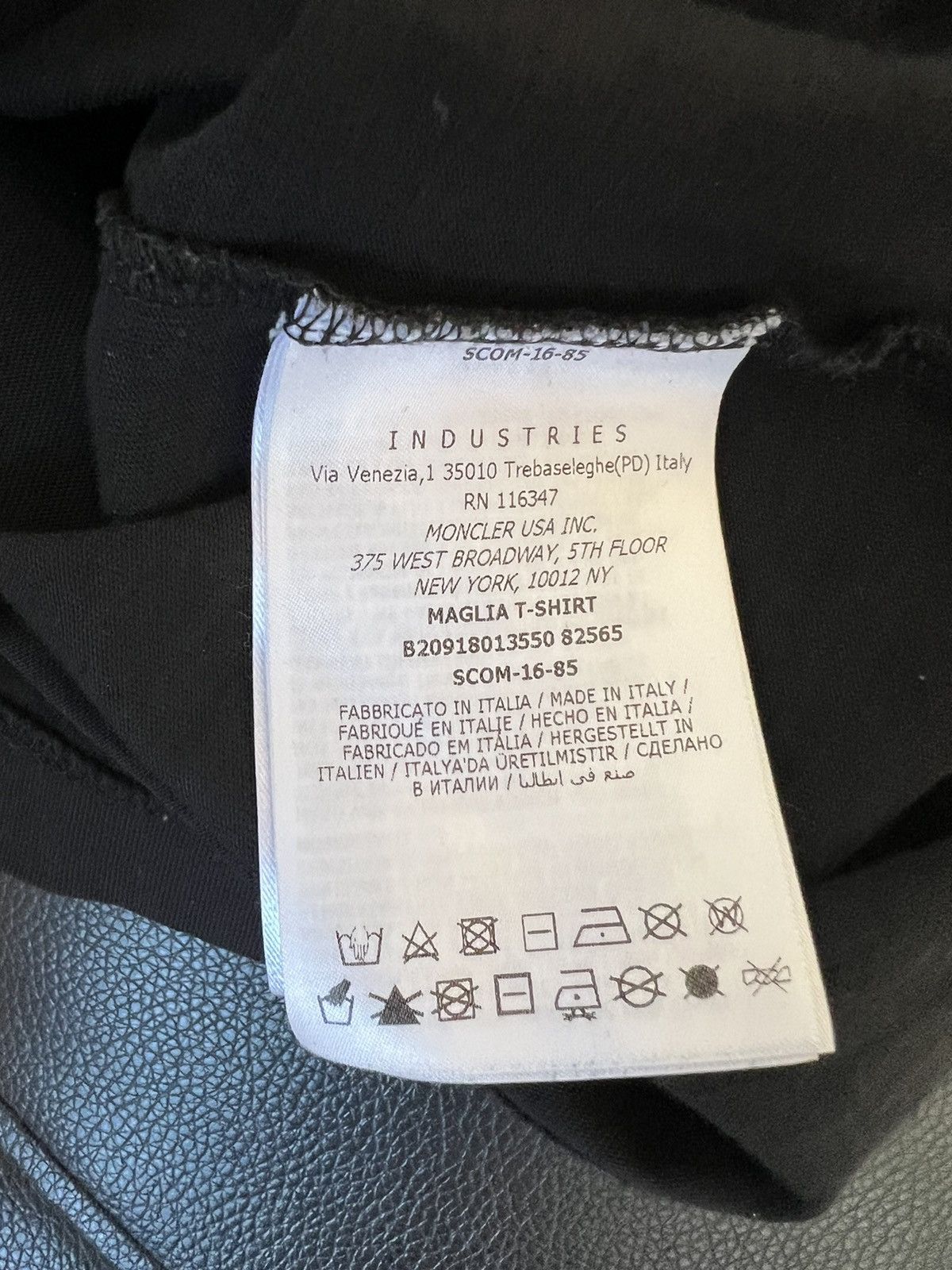Moncler Black T Shirt Size M