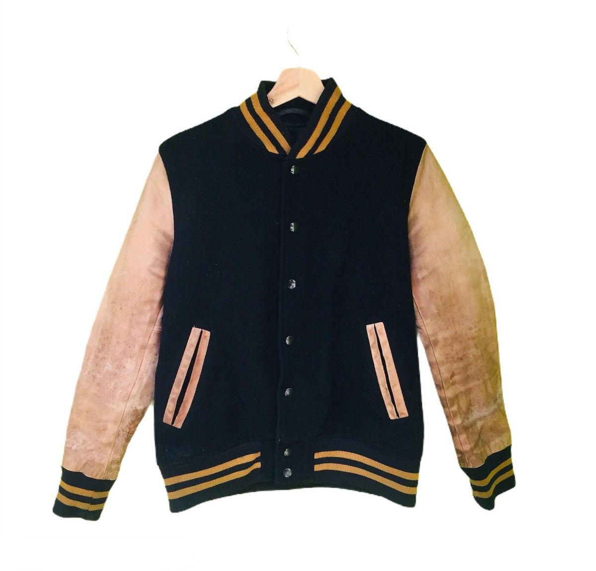 Japanese Brand Vintage Varsity Leather Jacket Union Made 1980’s Size US M / EU 48-50 / 2 - 1 Thumbnail
