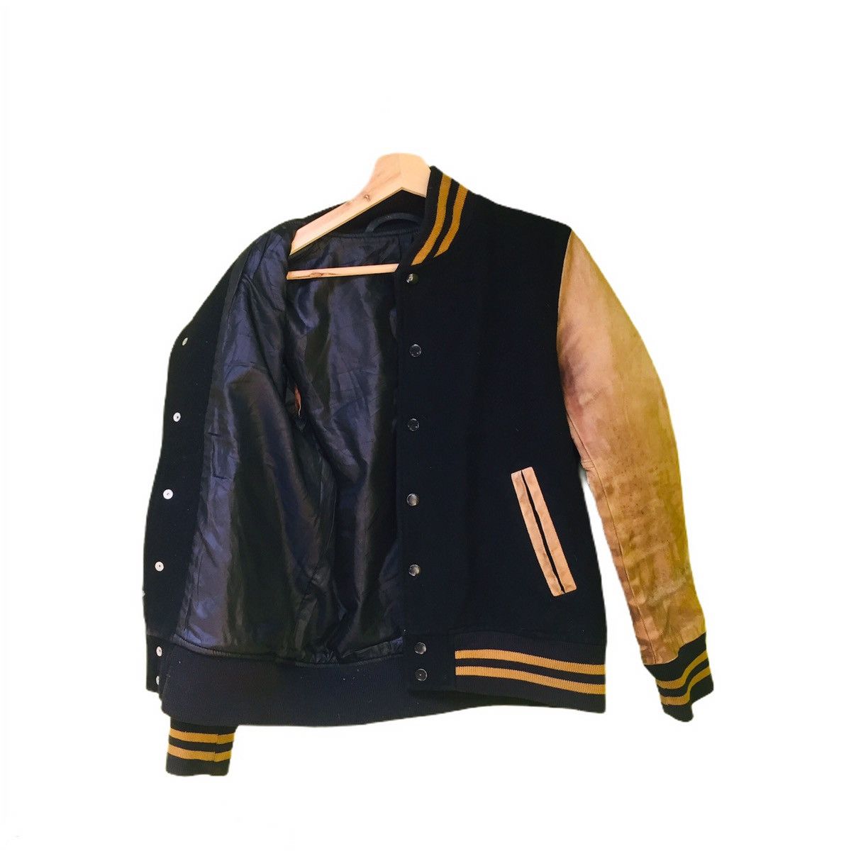 Japanese Brand Vintage Varsity Leather Jacket Union Made 1980’s Size US M / EU 48-50 / 2 - 2 Thumbnail