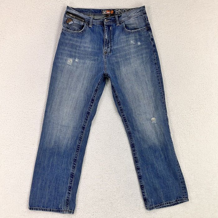 Vintage Akademiks Mens Jeans 36 36x32 Relaxed Straight Faded Blue Denim ...