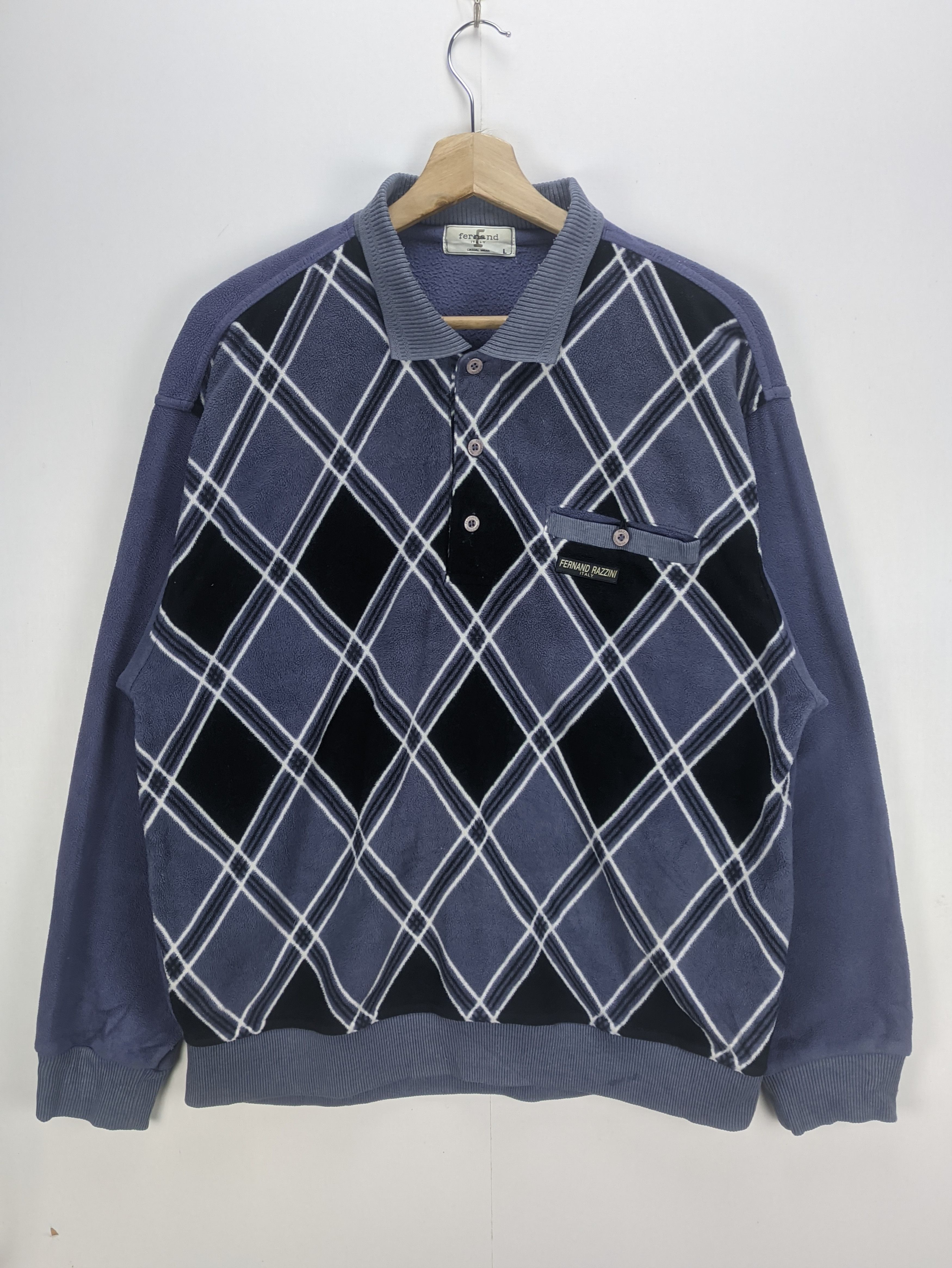 Designer × Vintage Steals🔥Polo Sweatshirt by Fernand Razzini Size US L / EU 52-54 / 3 - 1 Thumbnail