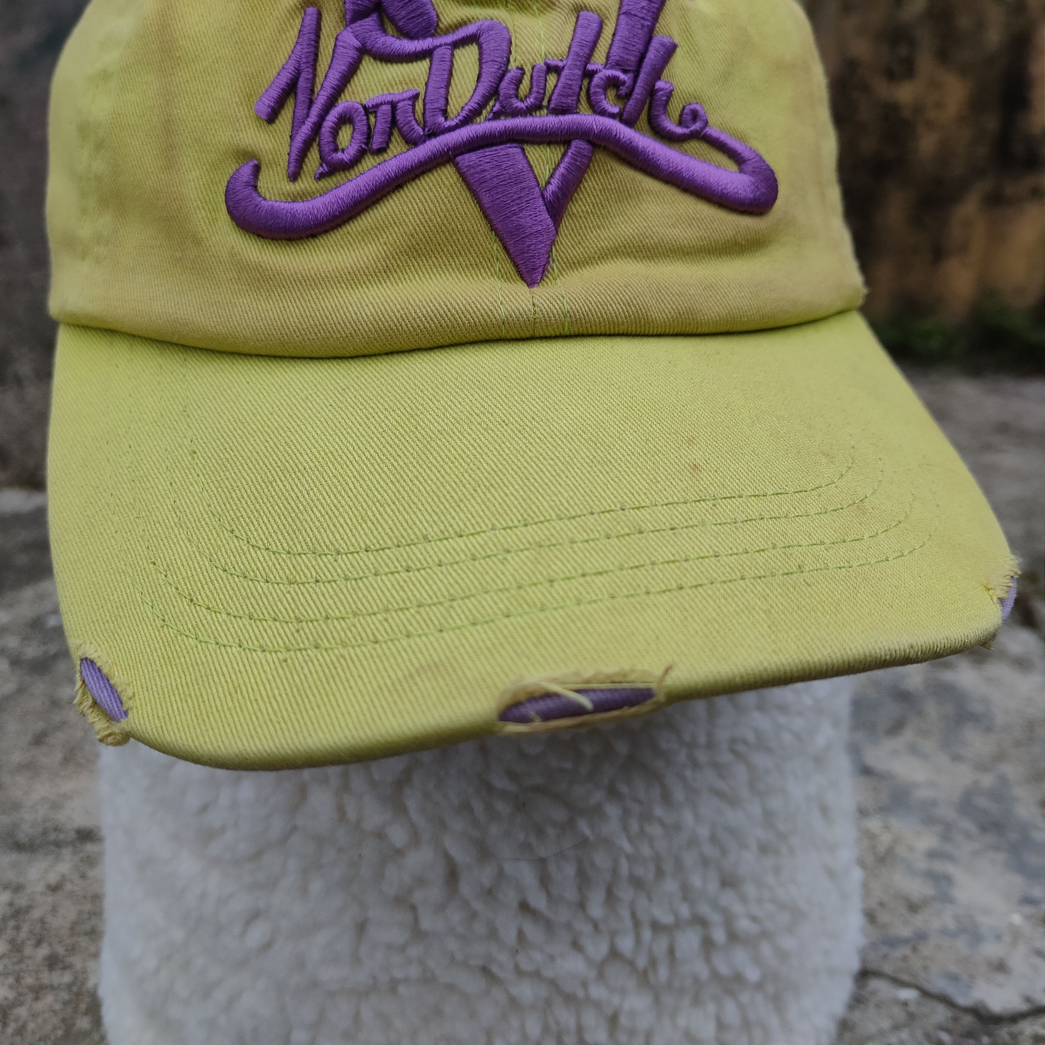 Von Dutch Vintage VON DUTCH Embroidery Cap Yellow Distressed Size ONE SIZE - 3 Thumbnail