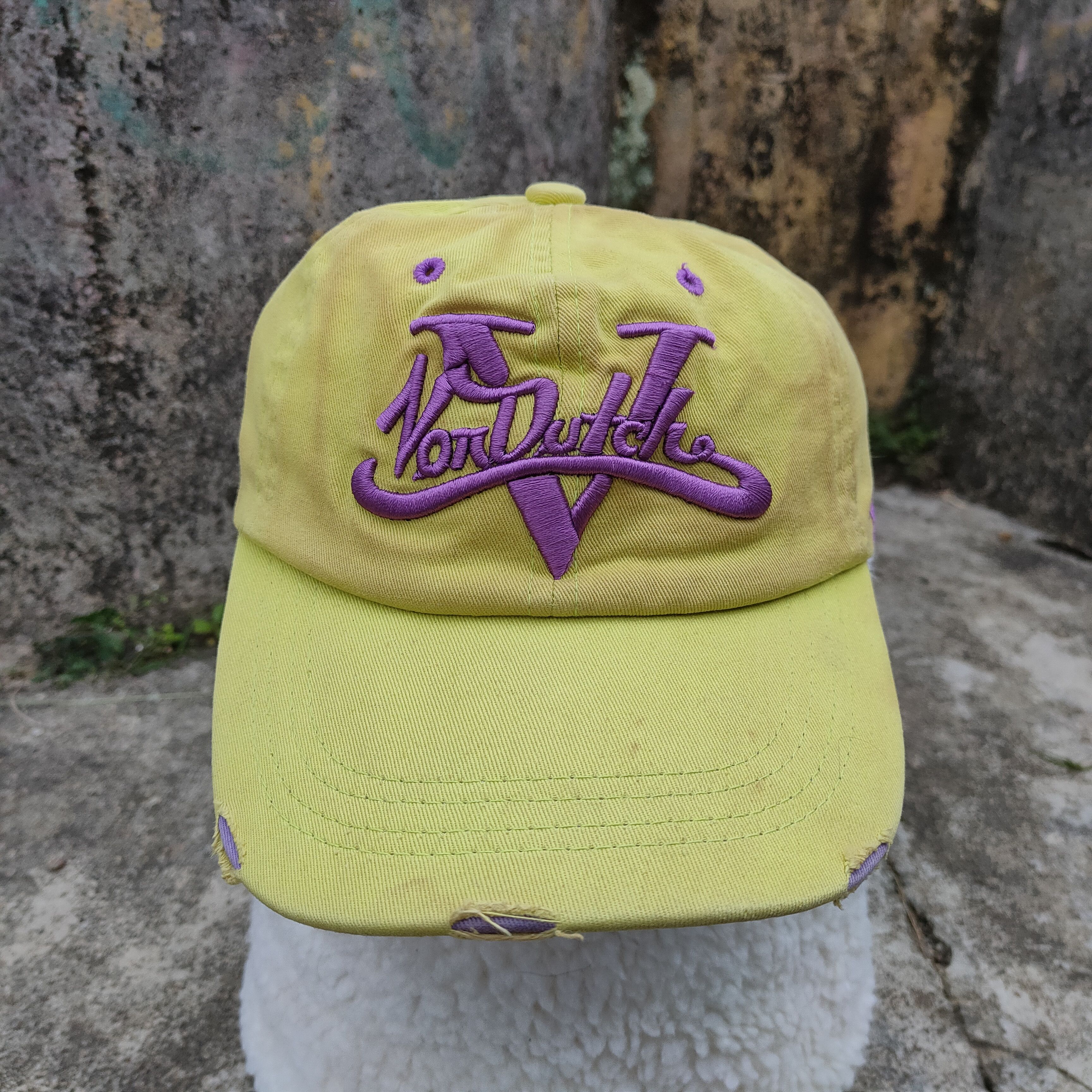 Von Dutch Vintage VON DUTCH Embroidery Cap Yellow Distressed Size ONE SIZE - 2 Thumbnail
