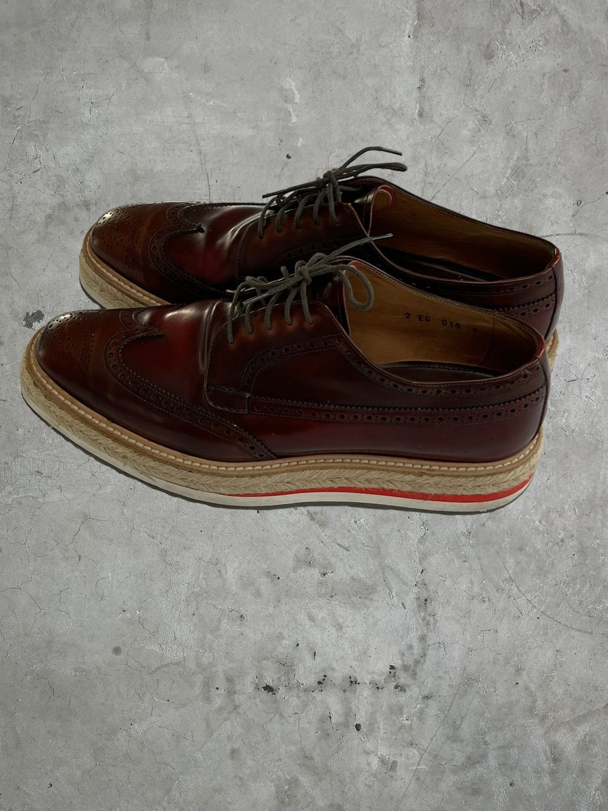 Prada SS/11 Prada Wingtip Woven Sole Brogues Size US 10 / EU 43 - 1 Thumbnail