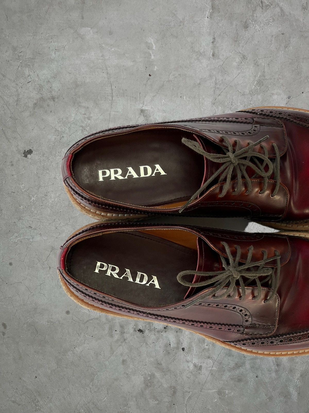 Prada SS/11 Prada Wingtip Woven Sole Brogues Size US 10 / EU 43 - 7 Thumbnail