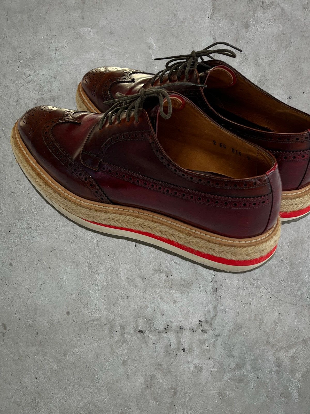 Prada SS/11 Prada Wingtip Woven Sole Brogues Size US 10 / EU 43 - 2 Thumbnail