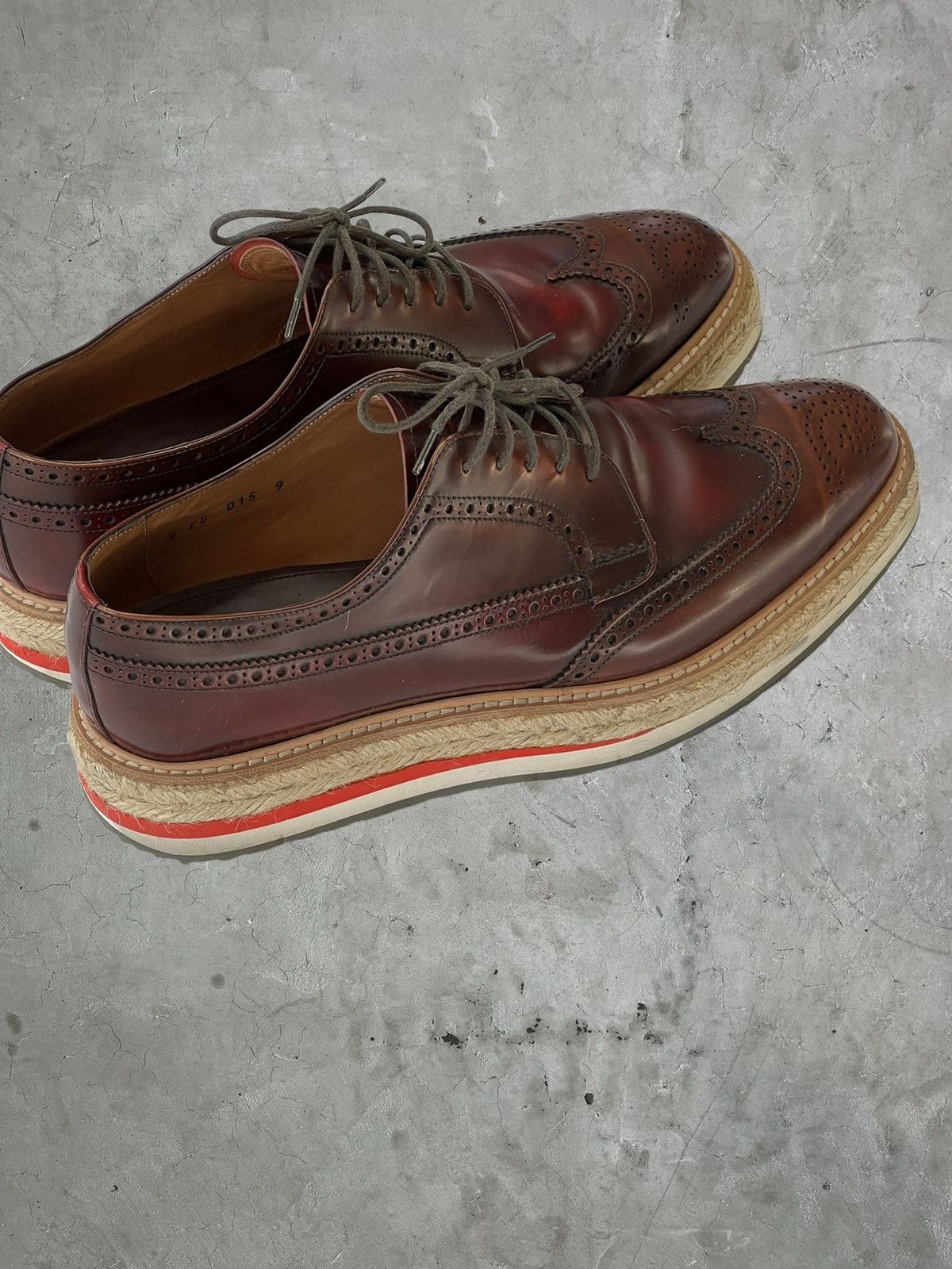 Prada SS/11 Prada Wingtip Woven Sole Brogues Size US 10 / EU 43 - 6 Thumbnail