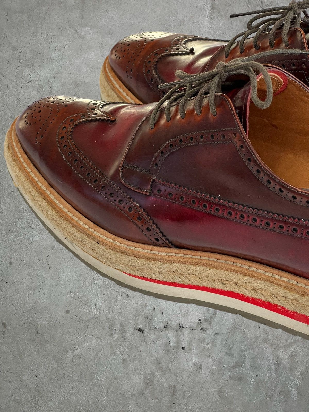 Prada SS/11 Prada Wingtip Woven Sole Brogues Size US 10 / EU 43 - 4 Thumbnail